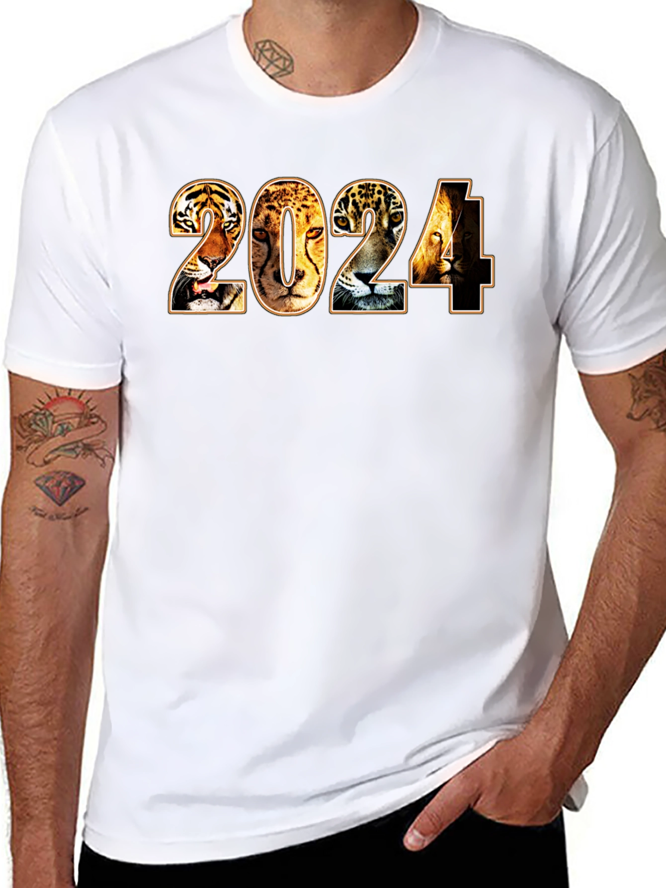Black 2024 Animal Print T-Shirt view 8