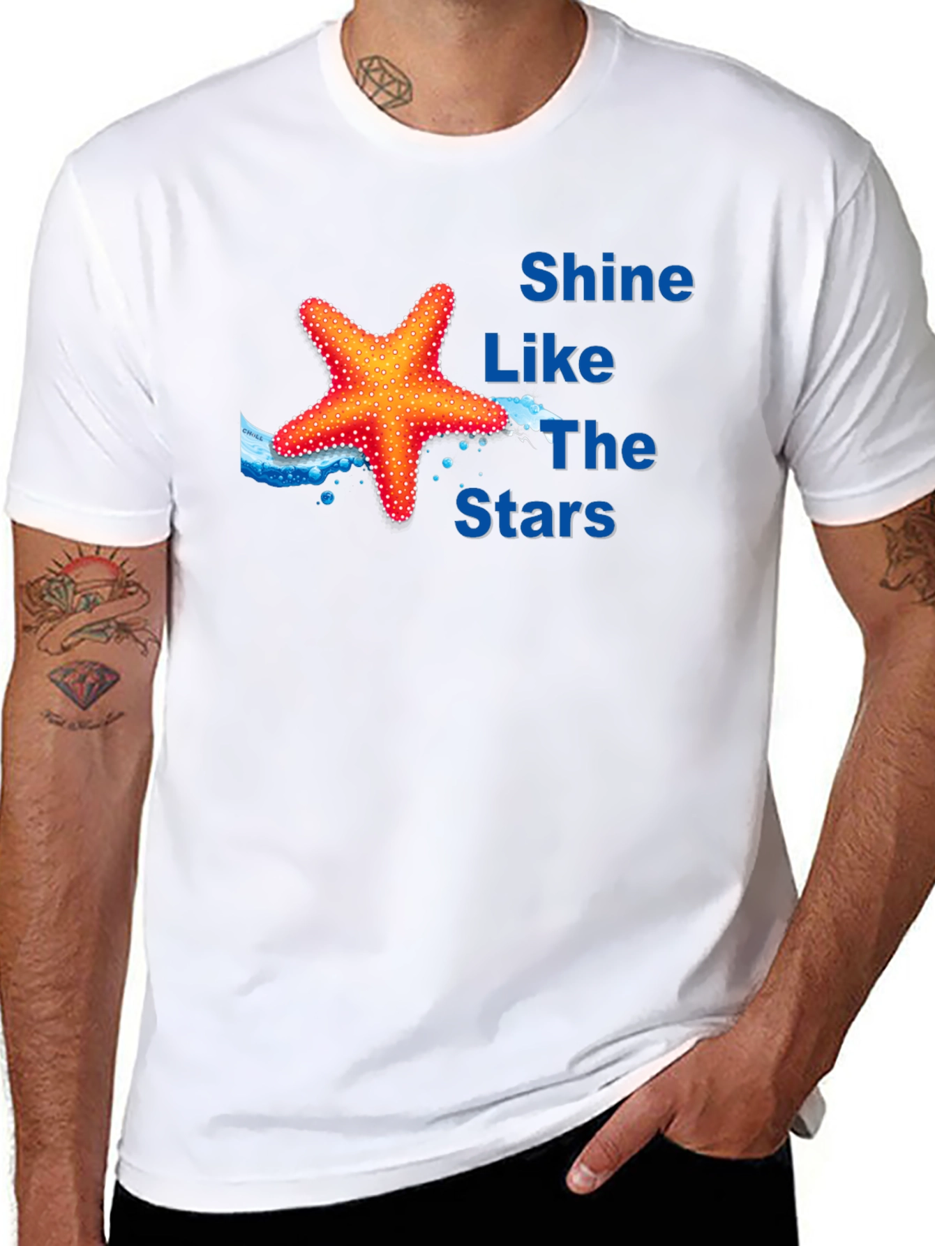 Black Shine Like The Stars Black Graphic T-Shirt view 8