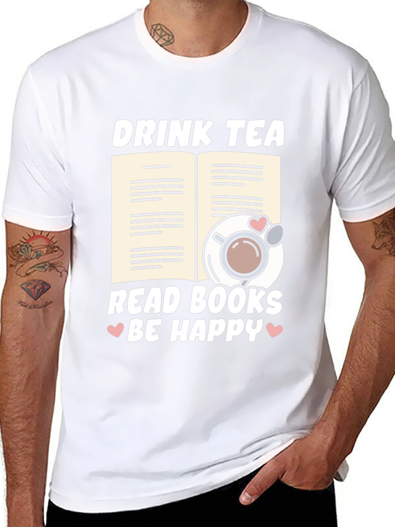 Black Drink Tea Read Books T-Shirt view 8