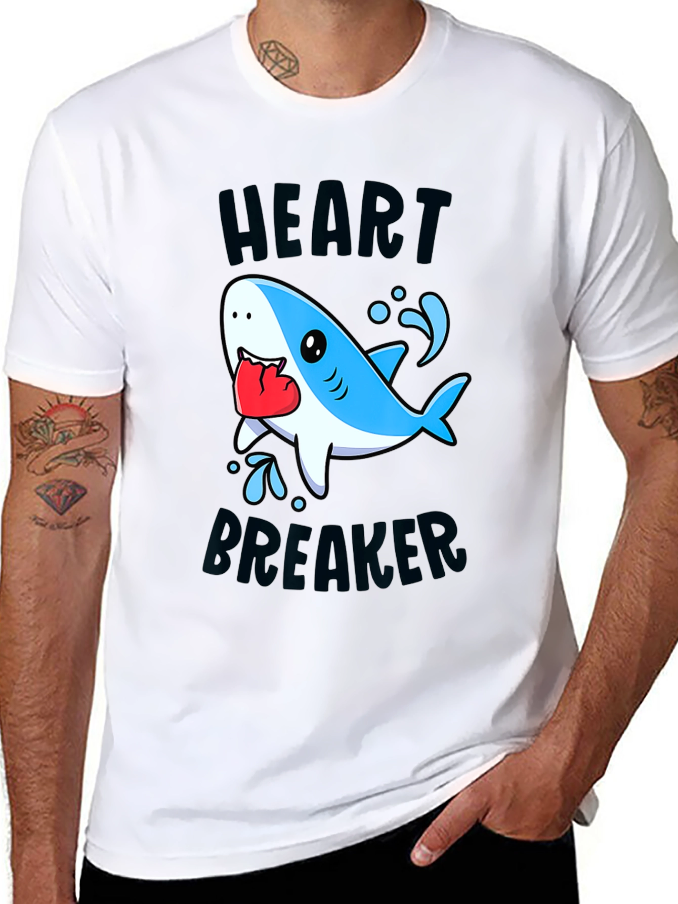 Black Heartbreaker Shark Graphic Tee view 8