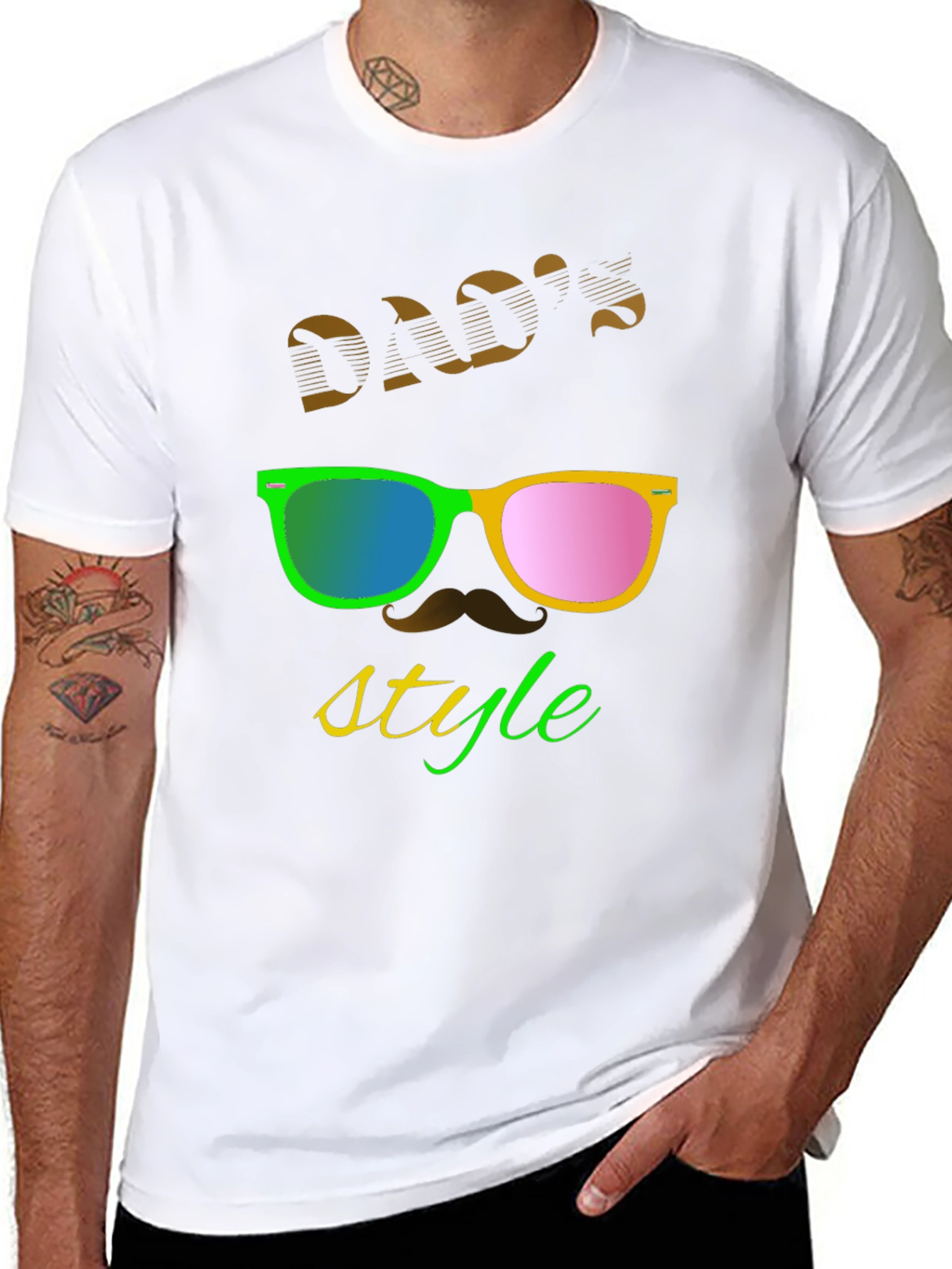 Black Dad's Style Graphic T-Shirt view 8