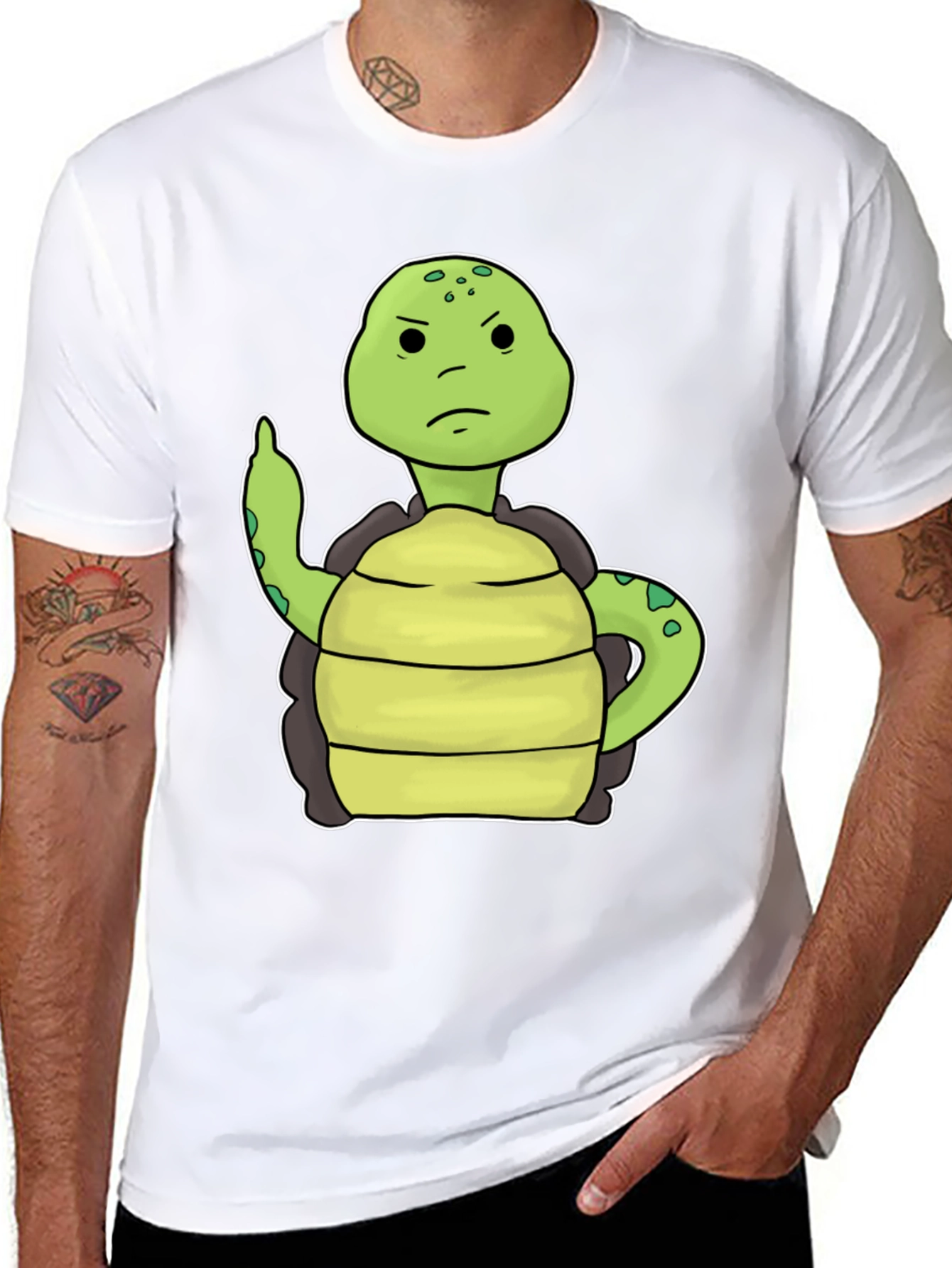 Black Grumpy Turtle T-Shirt Funny Graphic Tee view 8