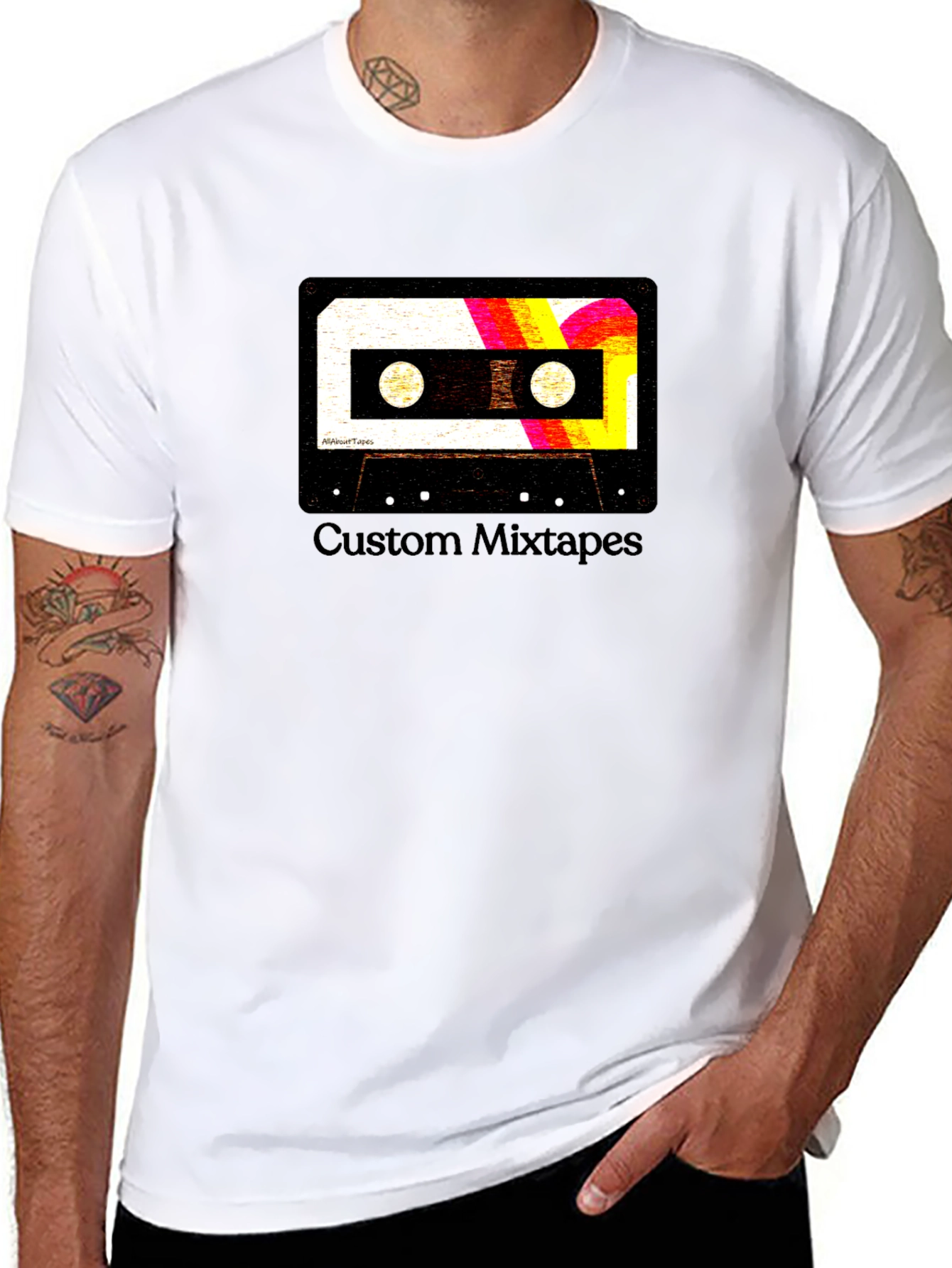 Black Retro Mixtape Graphic Tee - Custom Style view 8