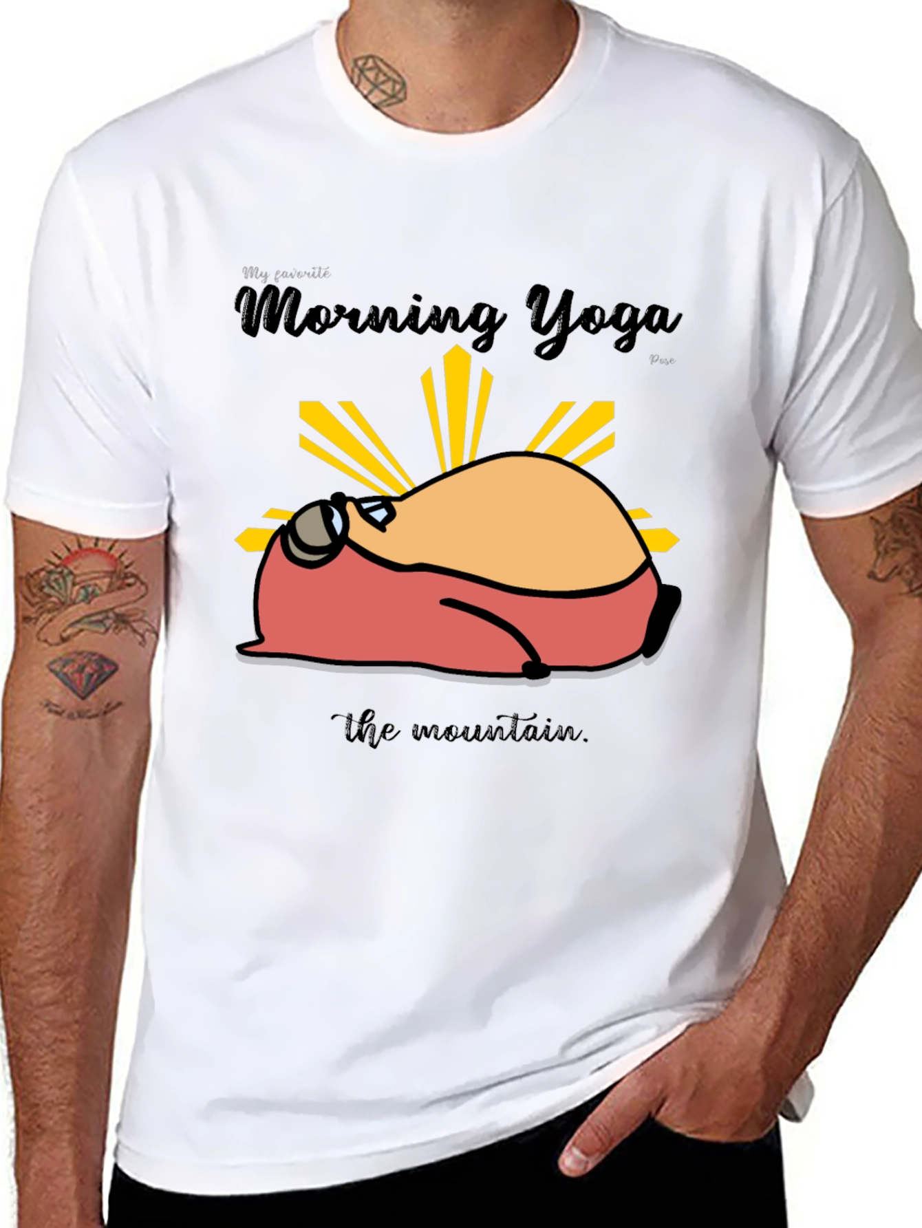 Black Morning Yoga Mountain T-Shirt view 8