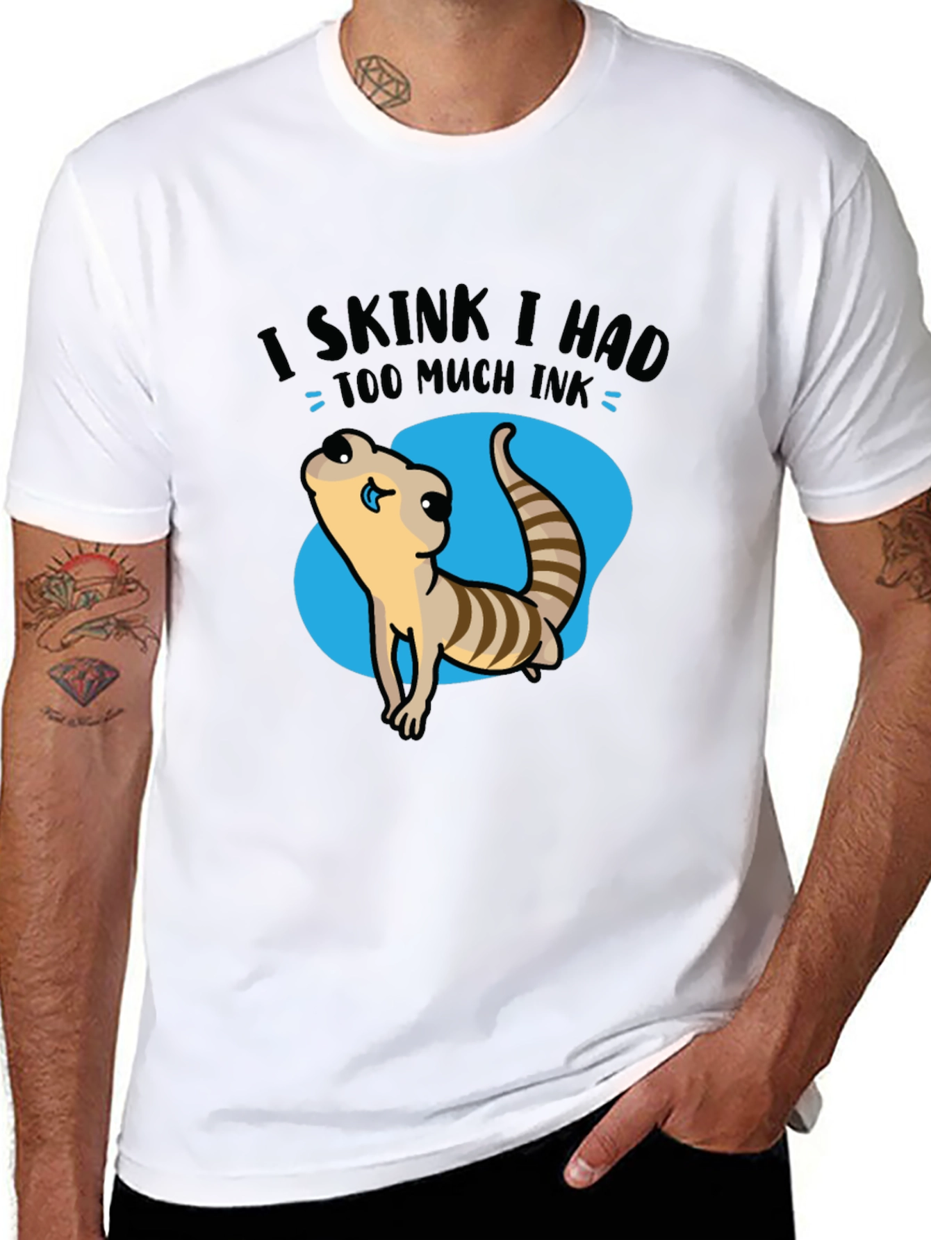 Black Funny Skink Graphic T-Shirt view 8