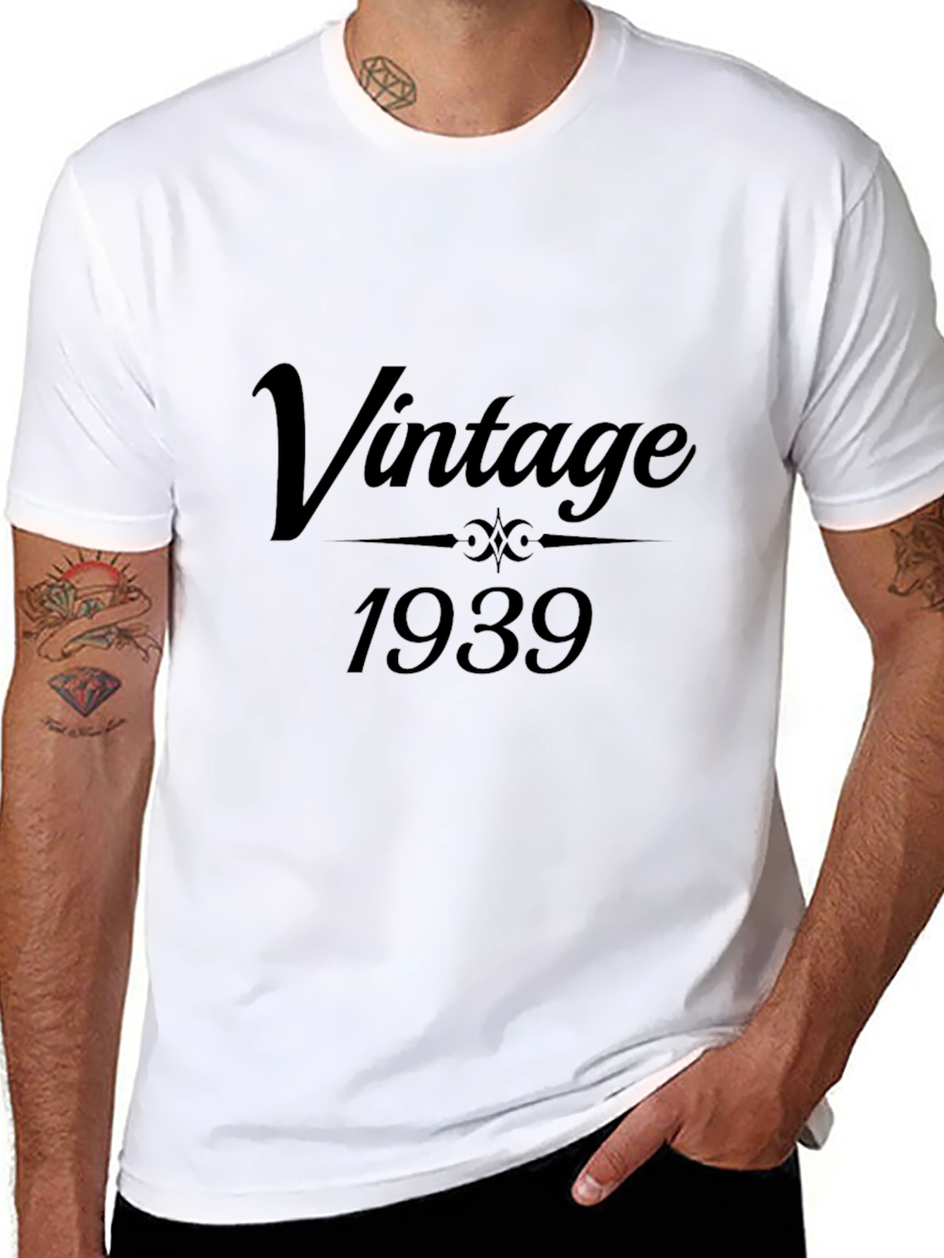 Black Vintage 1939 T-Shirt - Classic Birthday Gift view 8