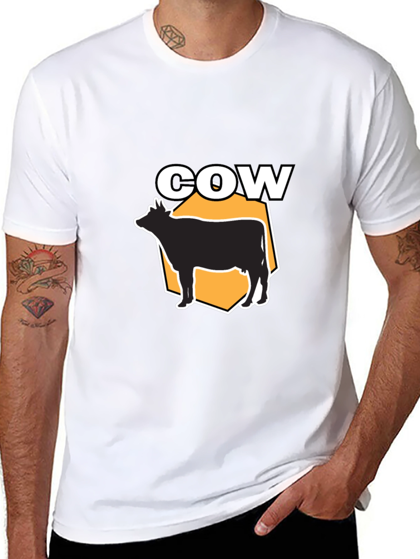 Black Cow Graphic Print Black Tee view 8
