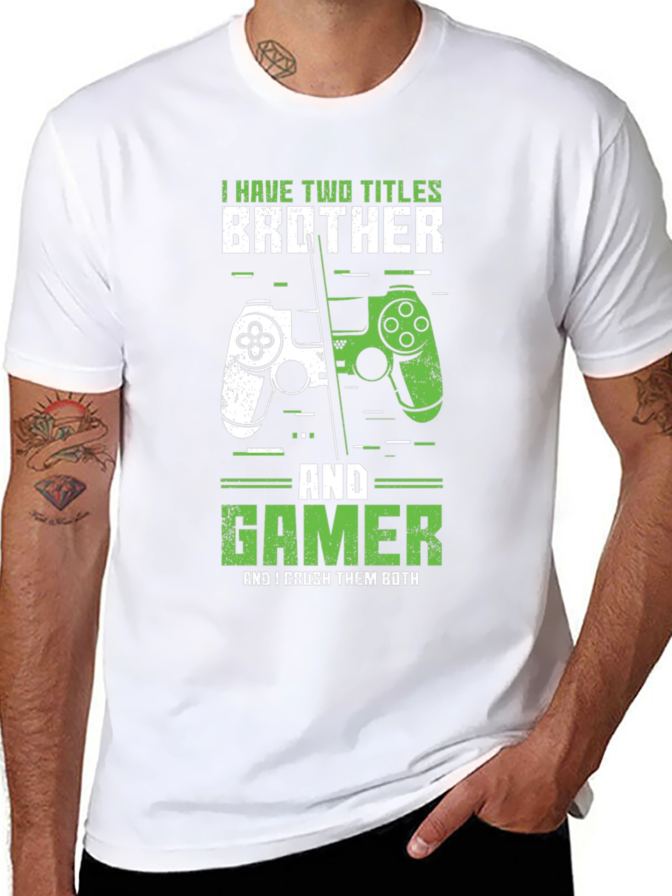 Black Brother & Gamer T-Shirt - Crush Them Both! view 8