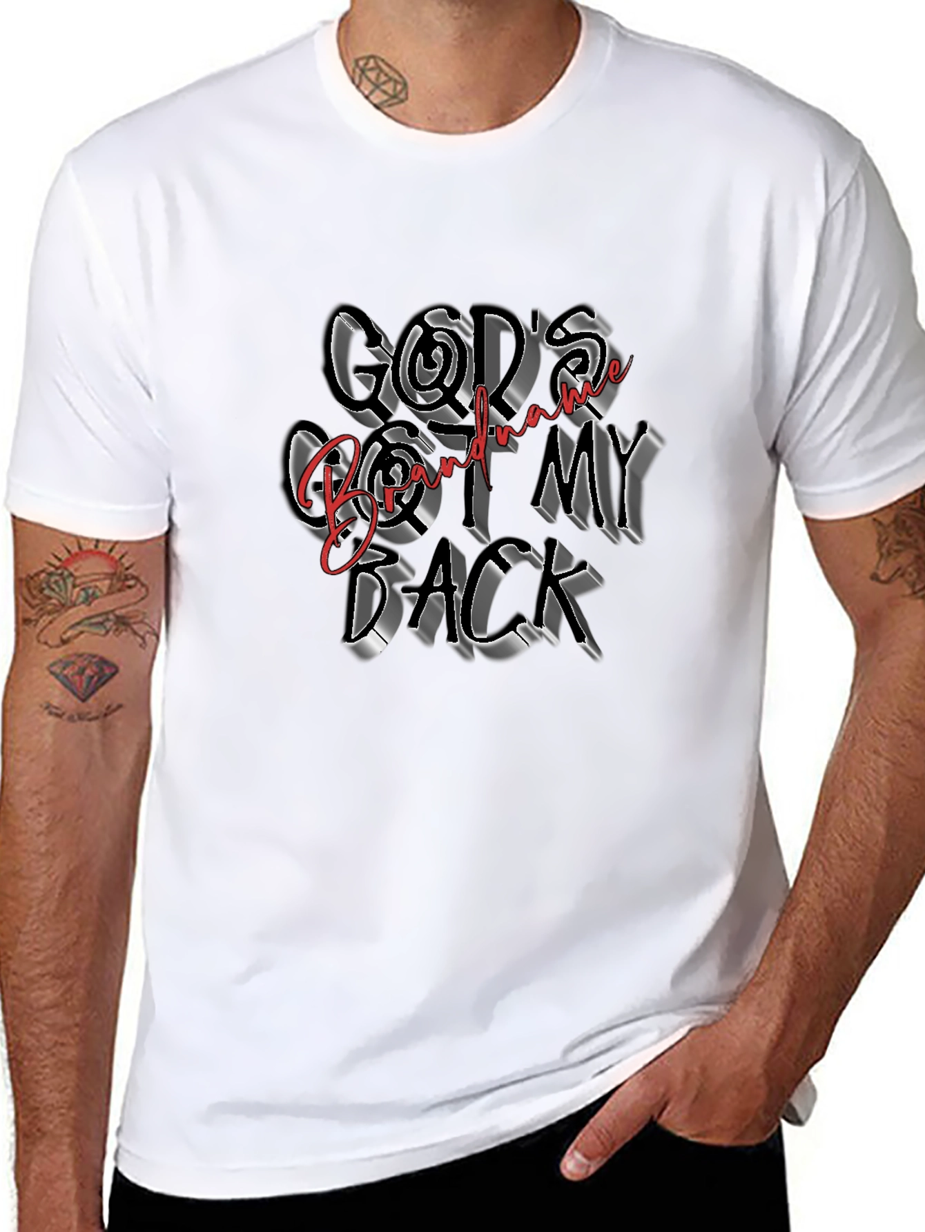 Black God's Got My Back Graphic Tee - Black view 8