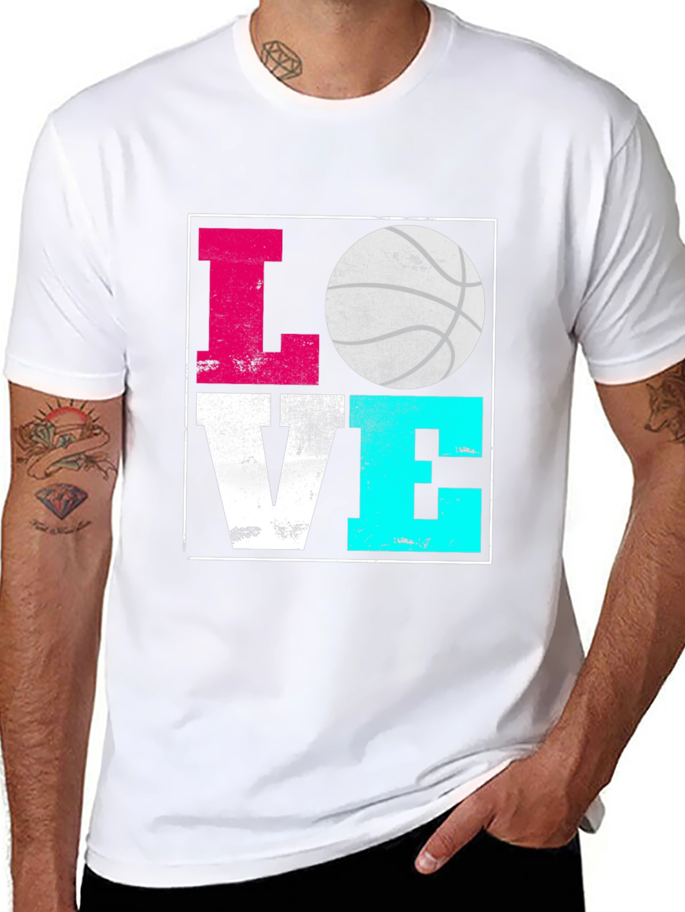 Black Basketball Love Graphic T-Shirt view 8