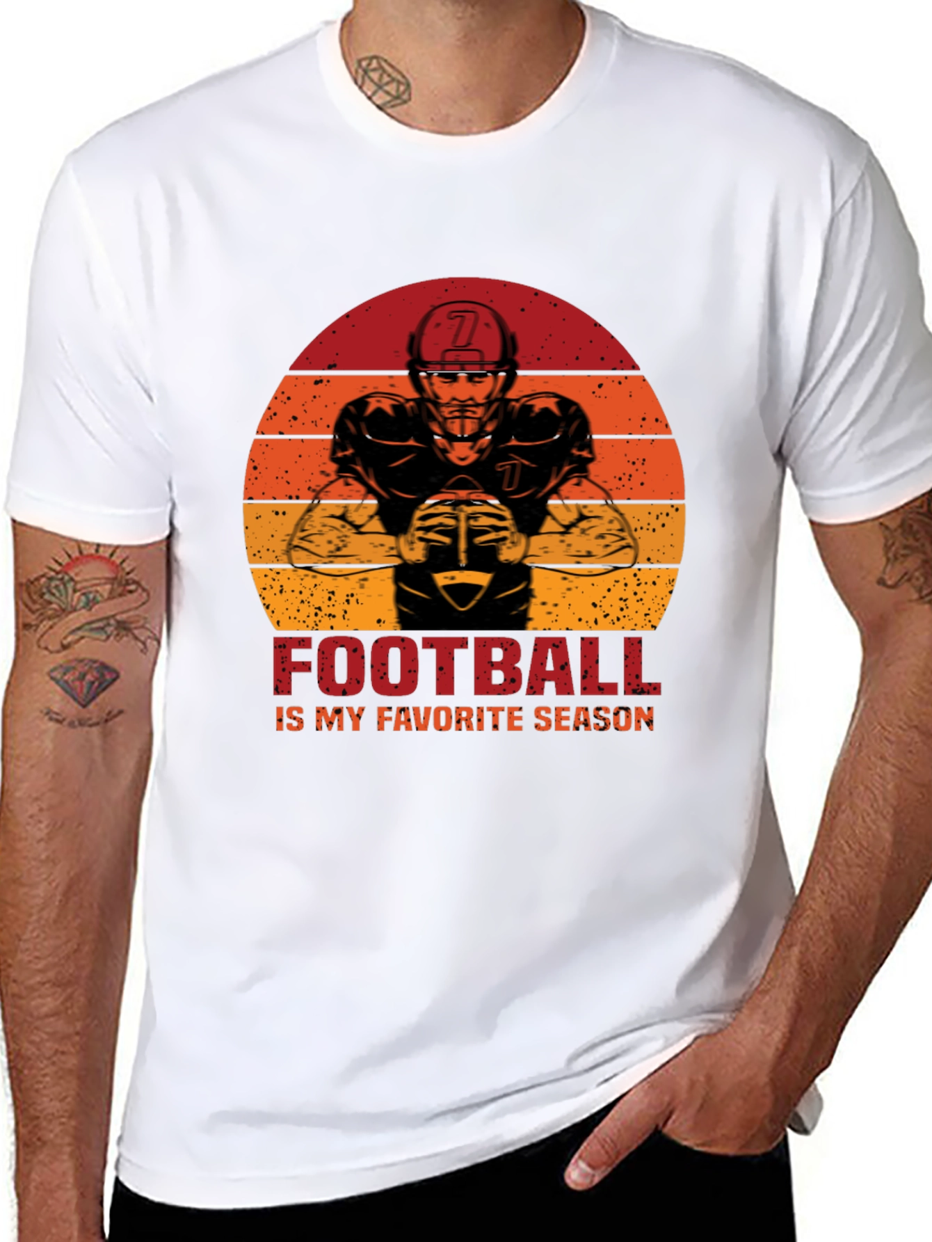 Black Football Is My Favorite Season Graphic T-Shirt view 8