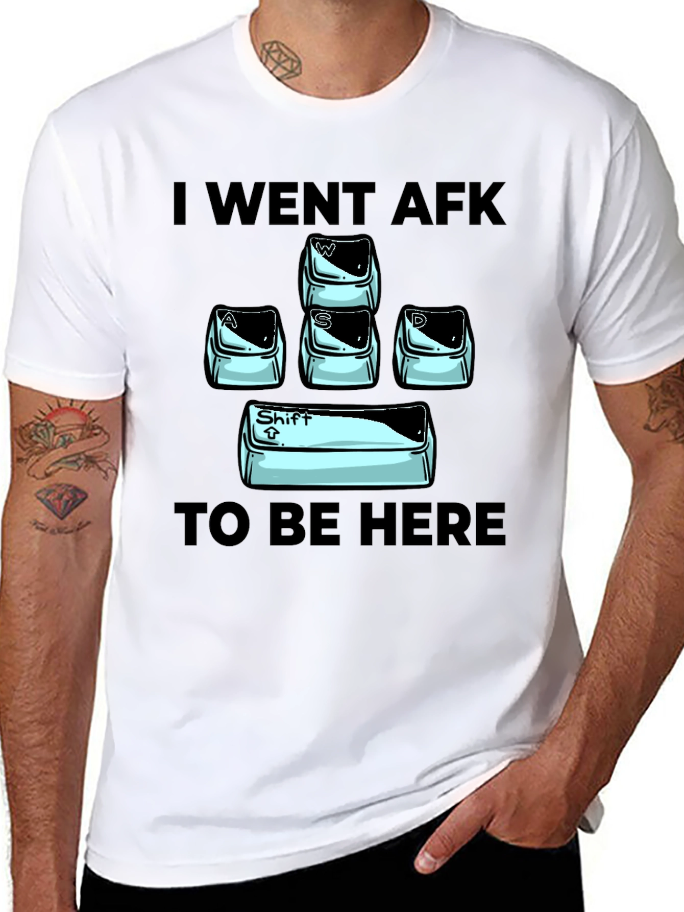 Black Gamer 'I Went AFK' Black Graphic T-Shirt view 8
