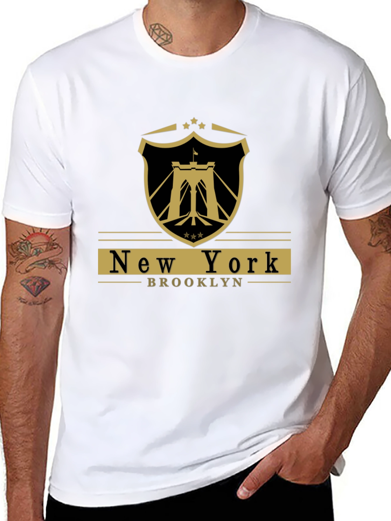 Black New York Brooklyn Black Graphic T-Shirt view 8