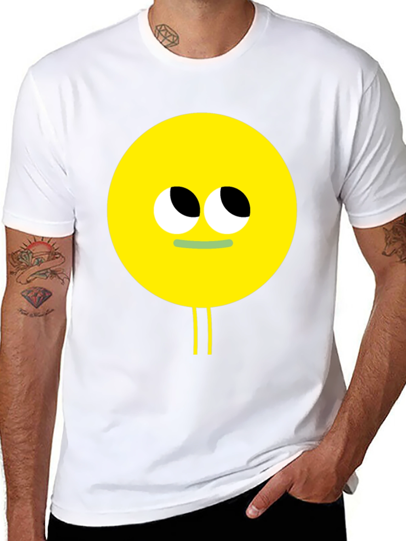 Black Funny Googly Eyes Graphic Tee - Black view 8