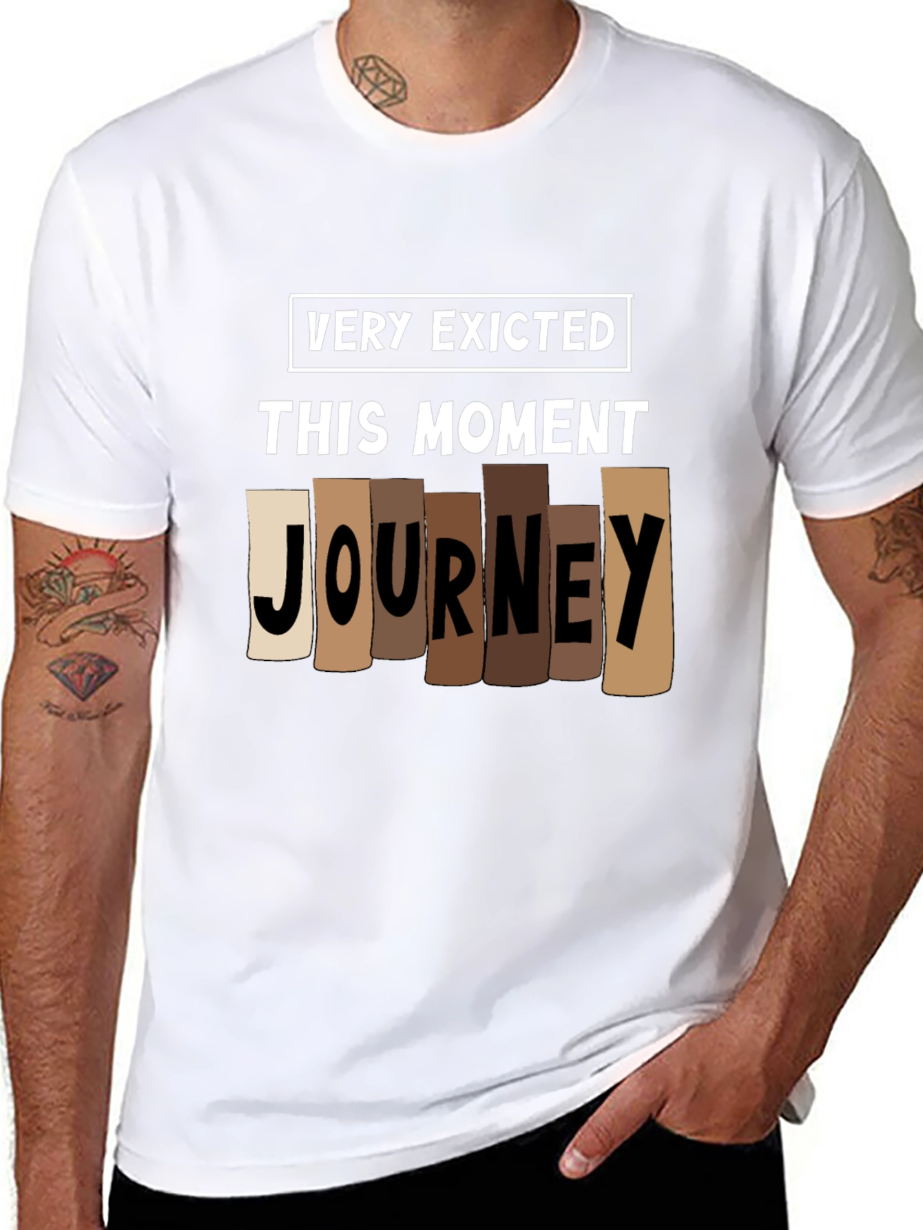 Black Very Exicted This Moment Journey T-Shirt view 8