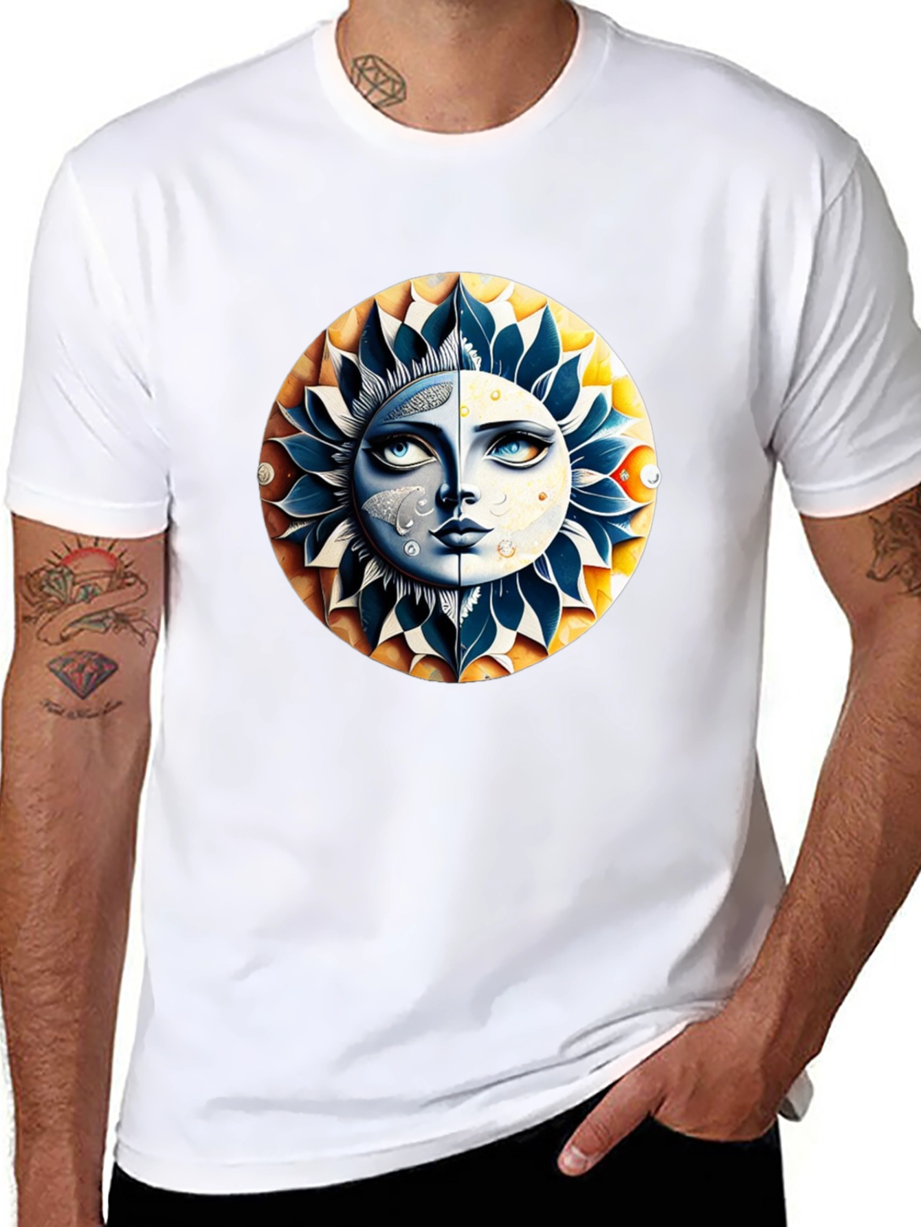 Black Celestial Sun & Moon Graphic Tee view 8