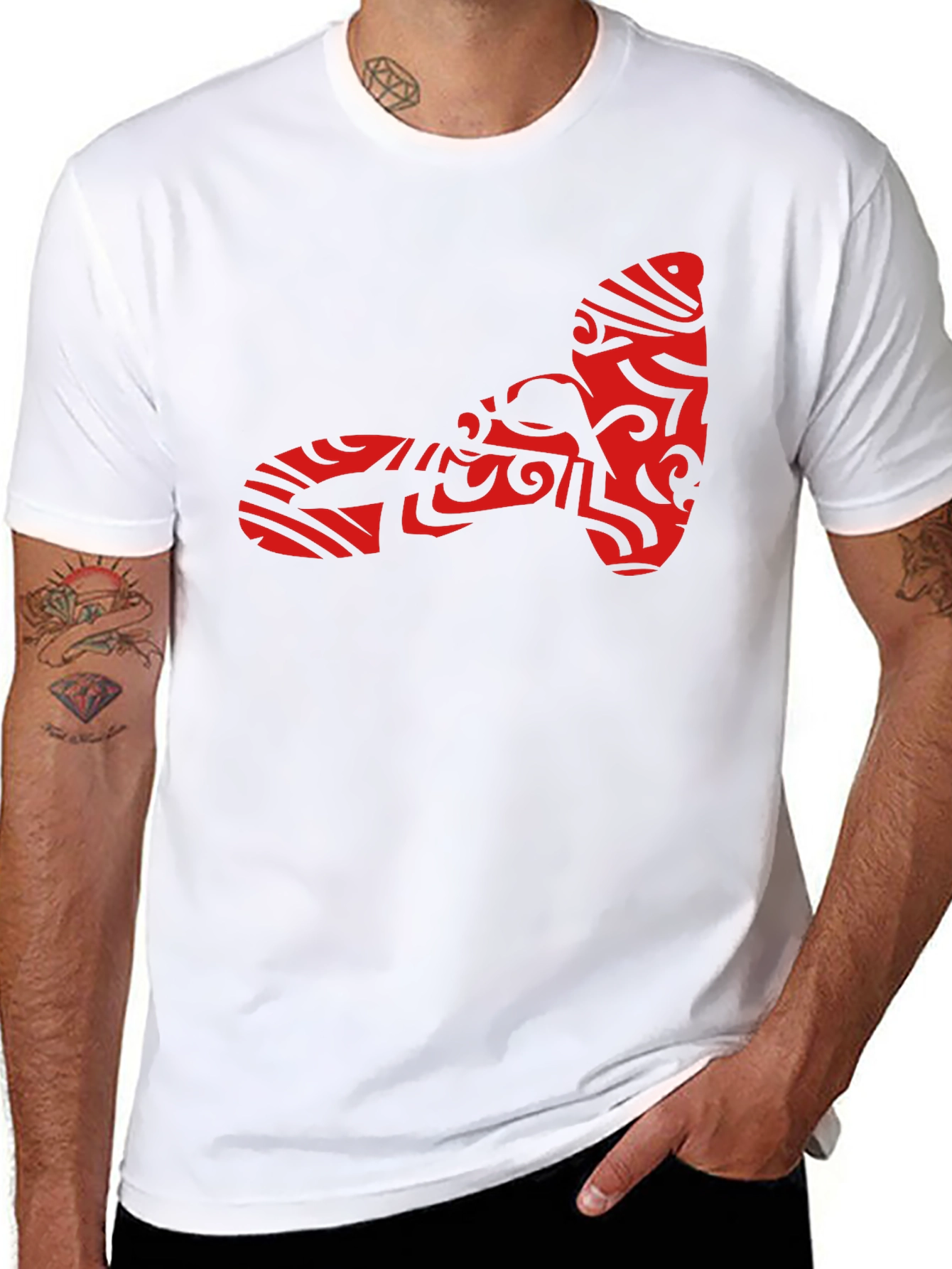 Black Tribal Tattoo Hammer Graphic Black T-Shirt view 8