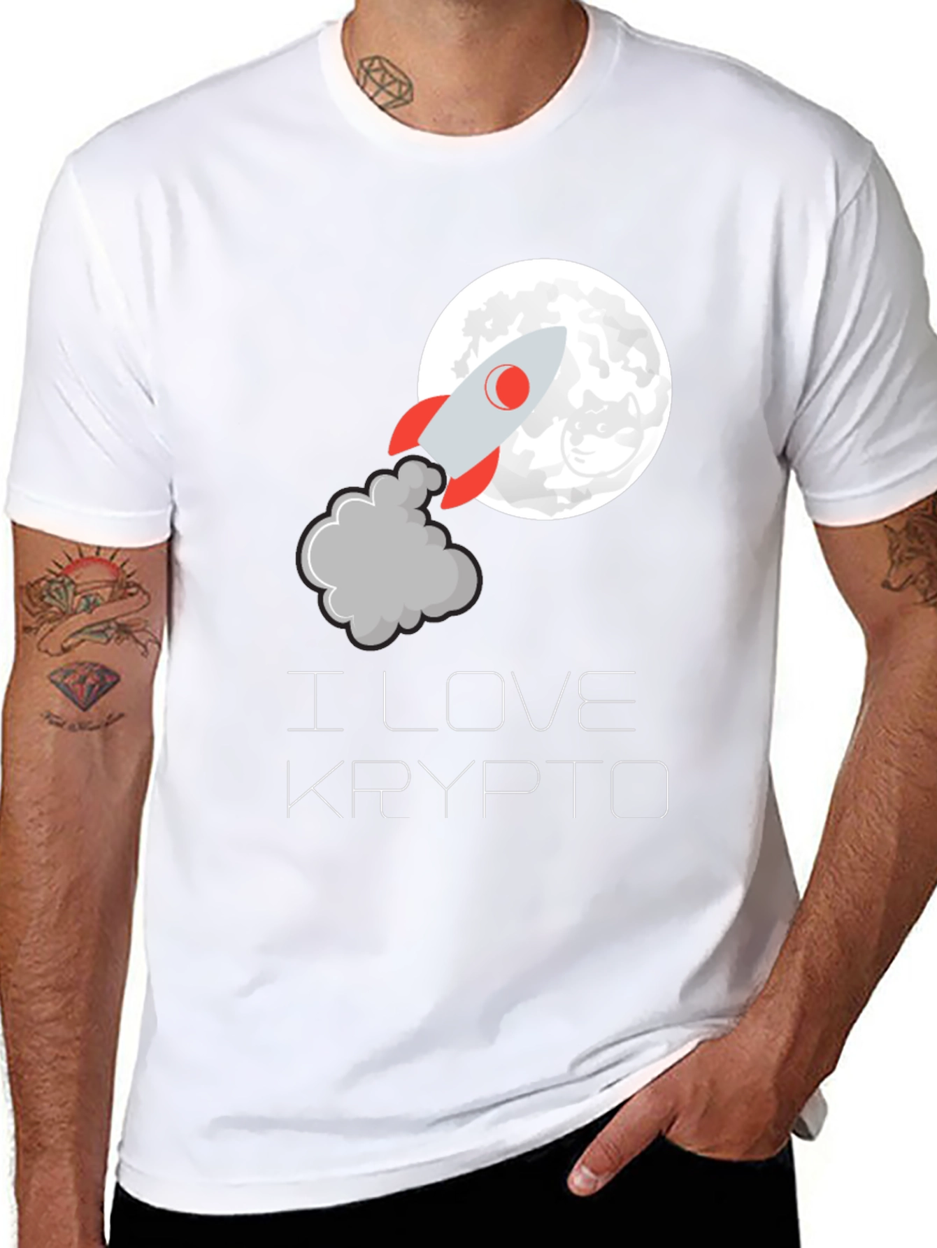 I Love Krypto Rocket T-Shirt - Crypto to the Moon! - 8