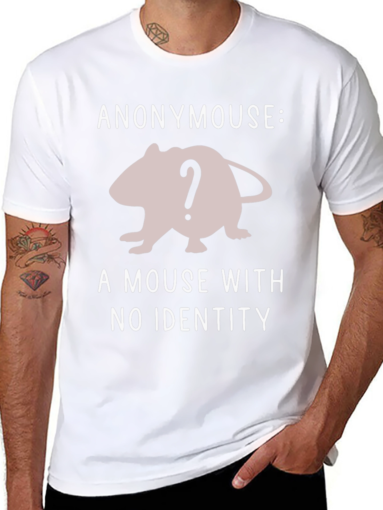 Black Anonymouse T-Shirt - A Mouse With No Identity view 8