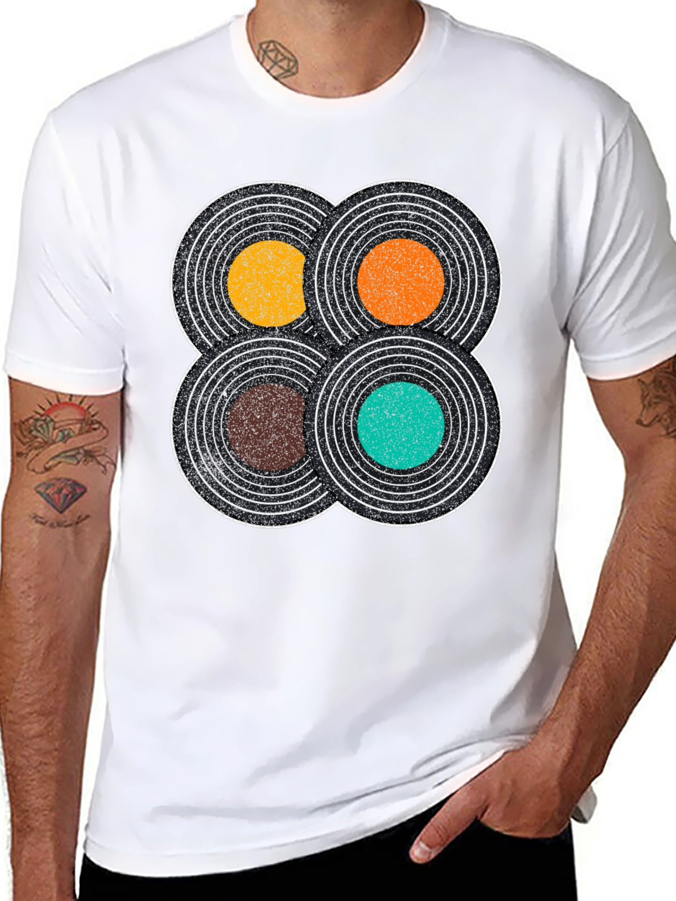 Black Retro Record T-Shirt: Vintage Vinyl Design Tee view 8