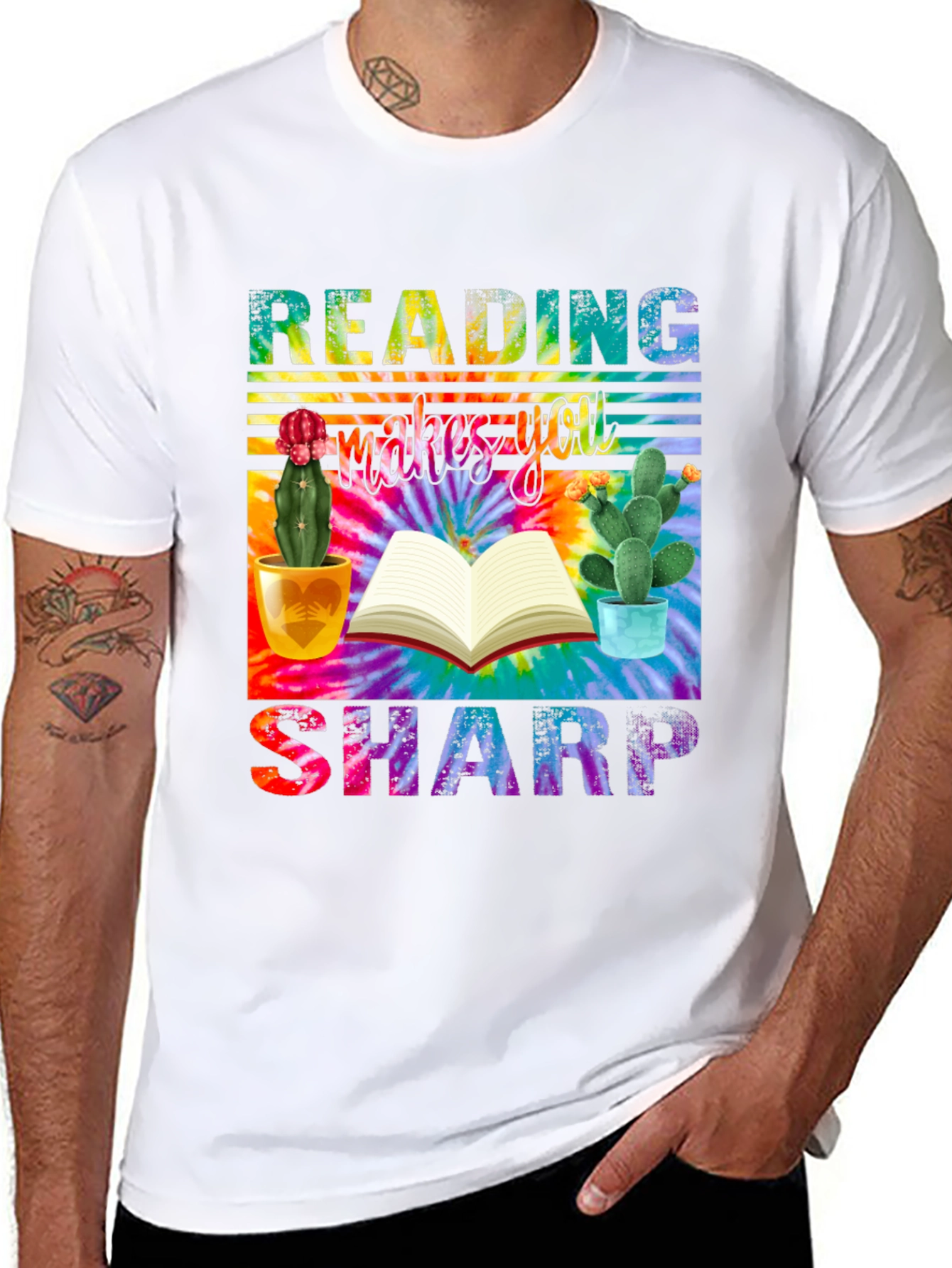 Black Reading Makes You Sharp T-Shirt view 8