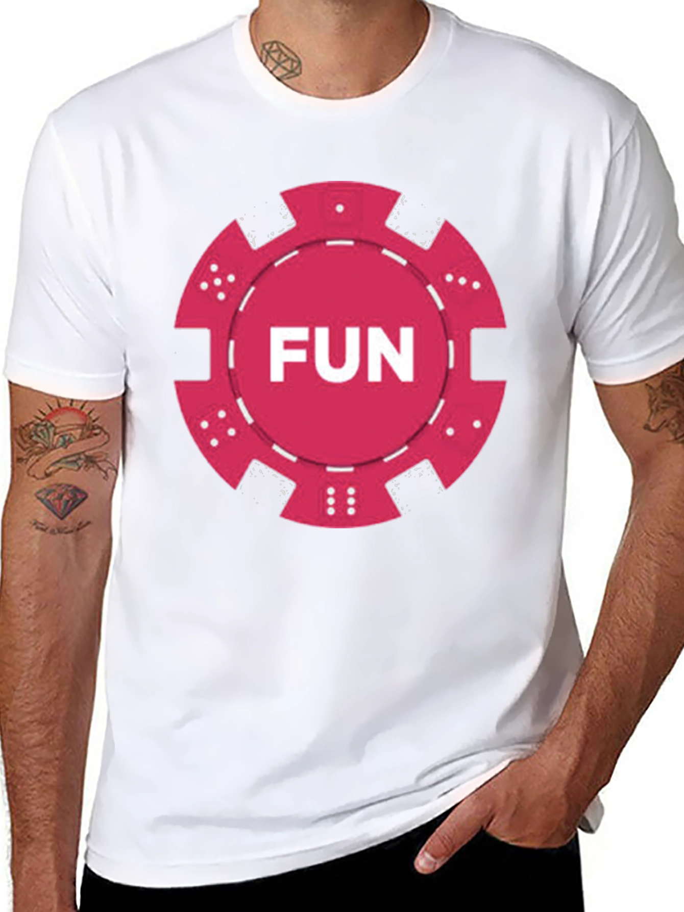 Black Fun Times T-Shirt - Poker Chip Graphic Tee view 8