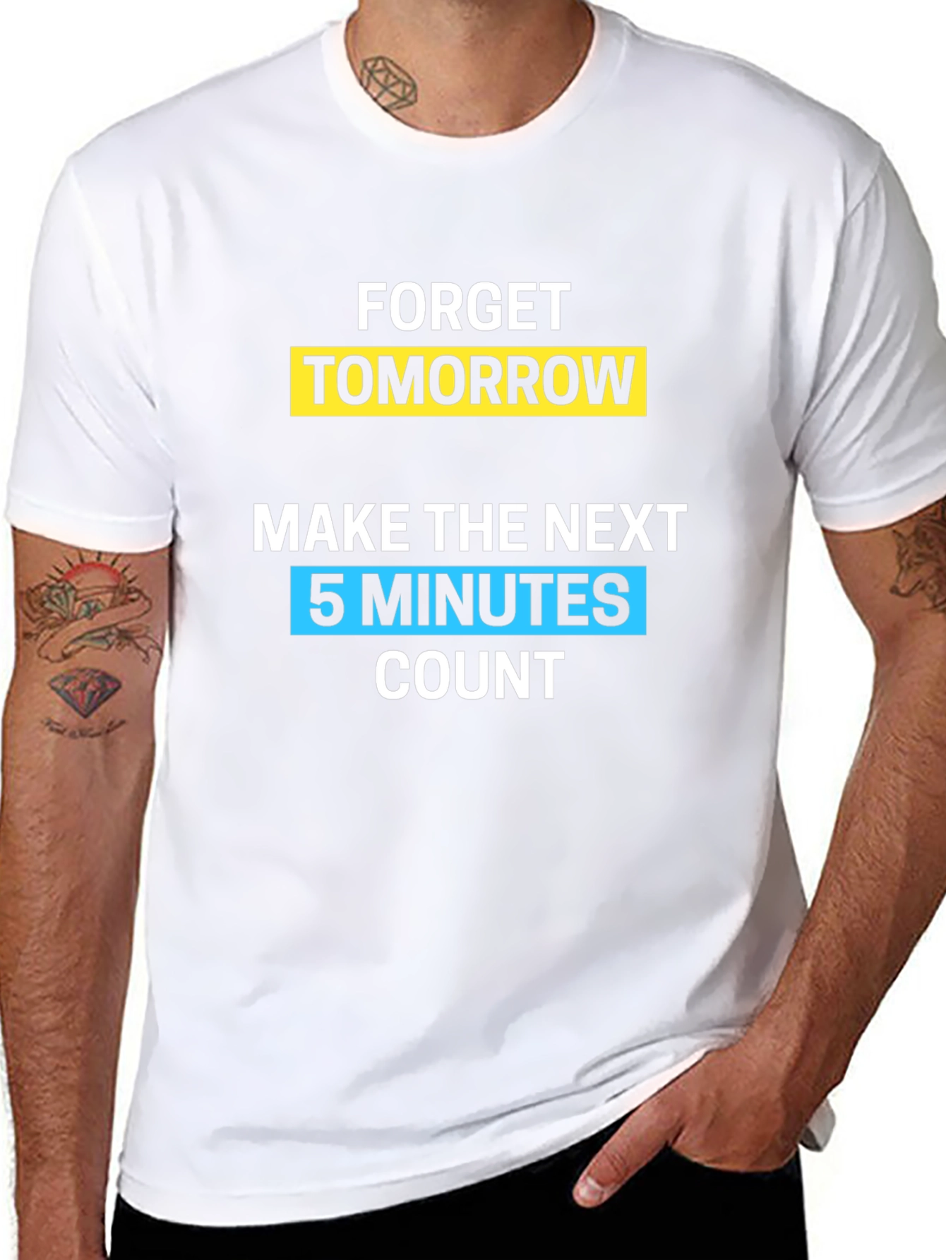 Black Forget Tomorrow Graphic Tee - Black Cotton T-Shirt view 8