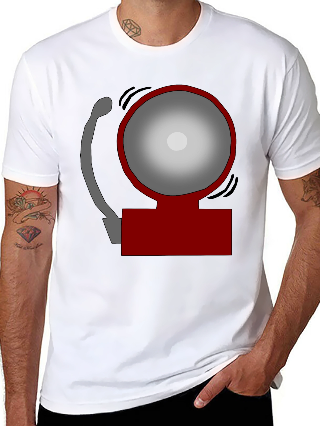 Black Novelty Fire Alarm Graphic T-Shirt view 8