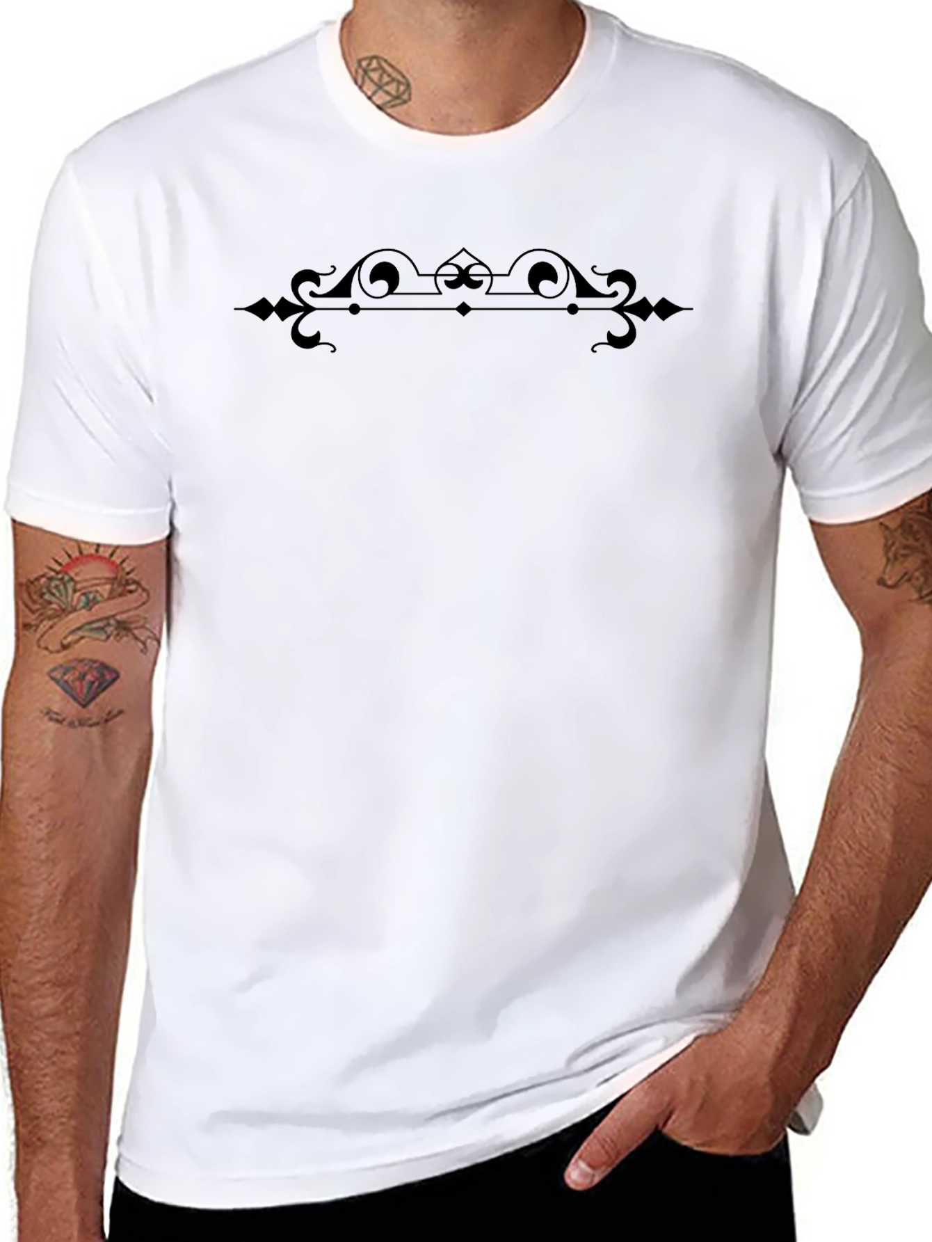 Elegant Black Embellished T-Shirt - 8