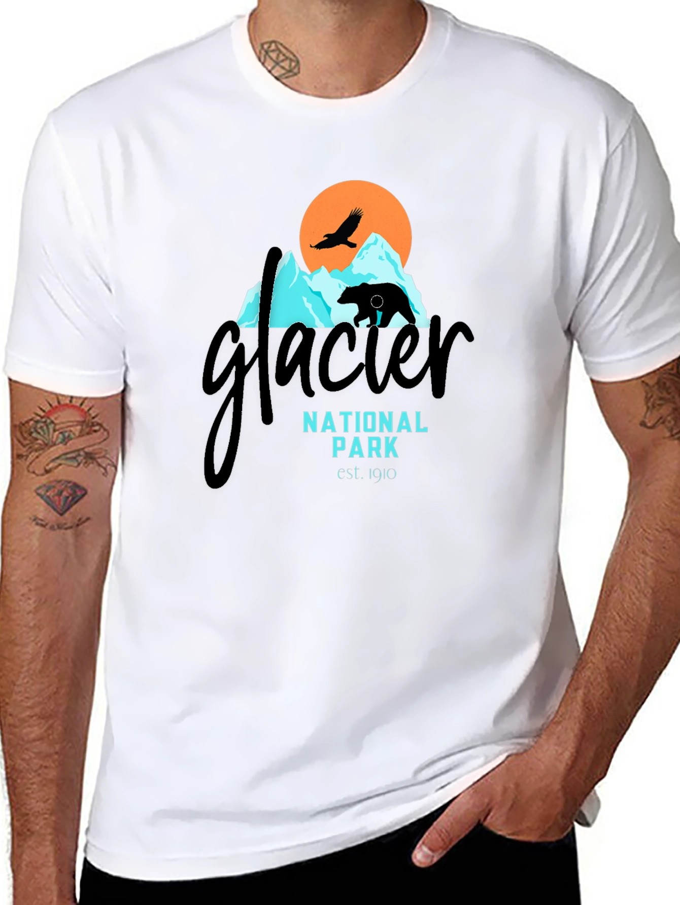 Black Glacier National Park Black T-Shirt view 8