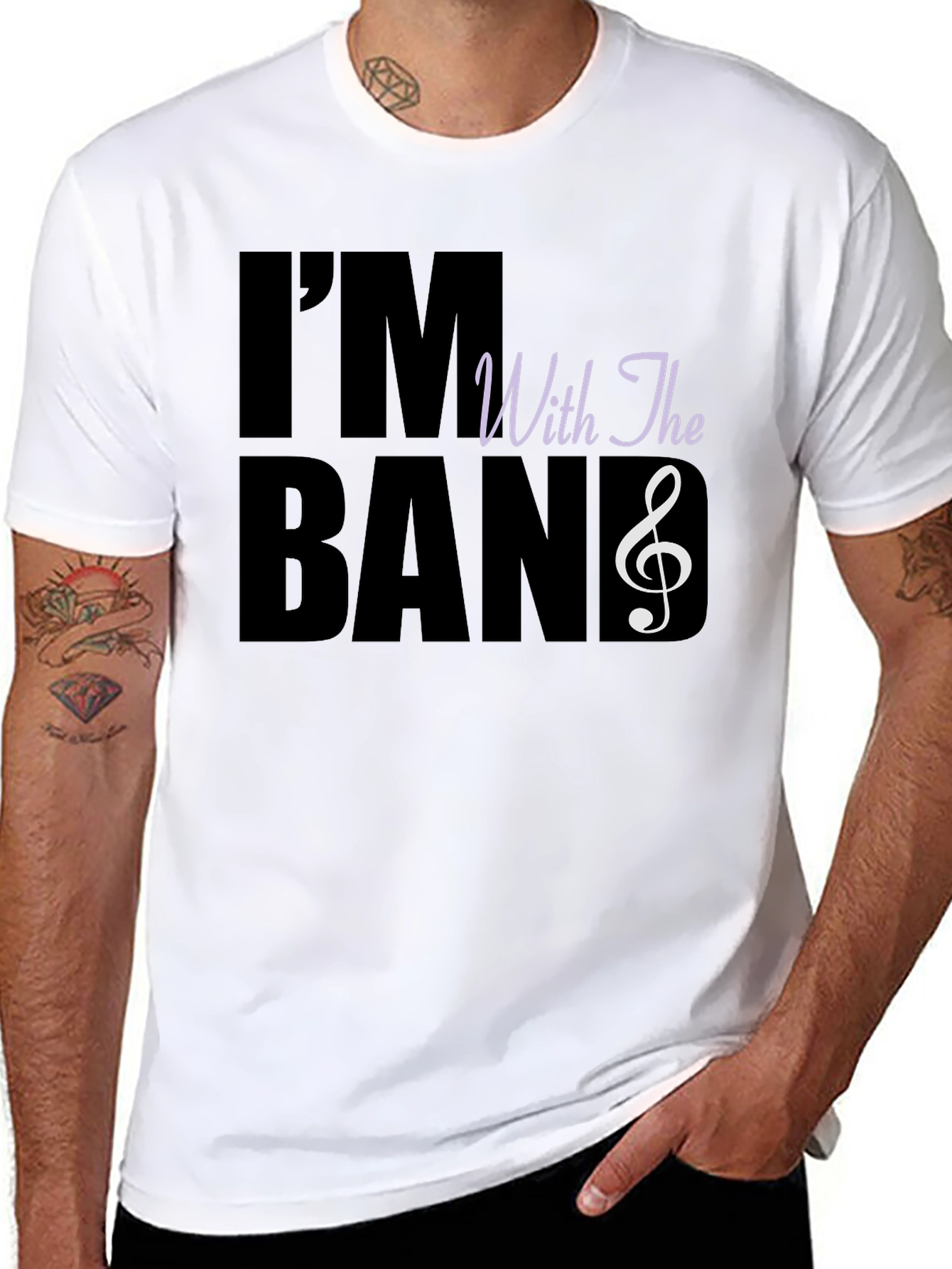 Black I'm With The Band Graphic Tee - Music Lover T-Shirt view 8