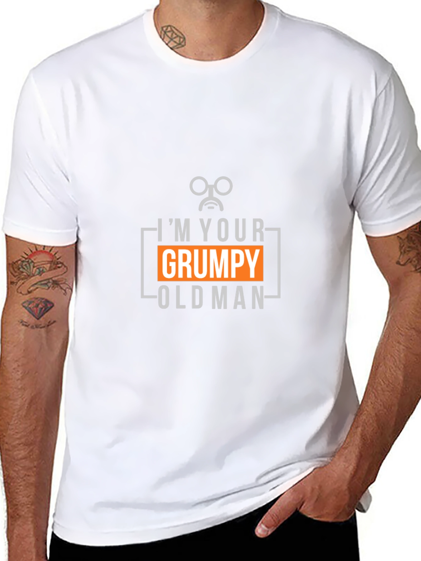 Black Grumpy Old Man Graphic T-Shirt - Black view 8