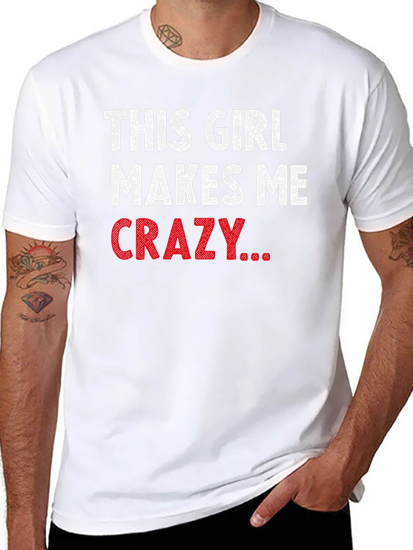 Black This Girl Makes Me Crazy Funny Graphic T-Shirt view 8