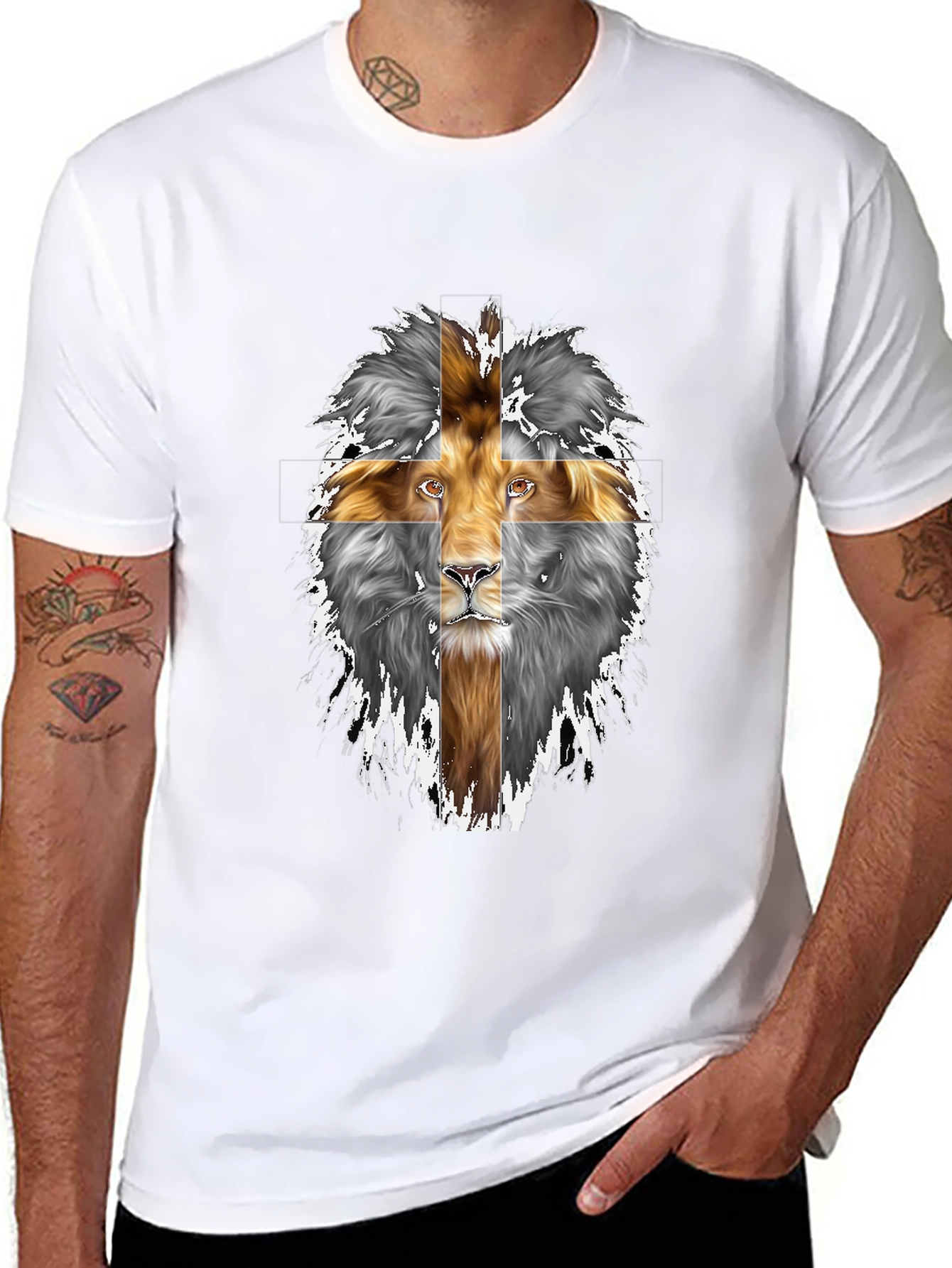 Black Lion England Flag T-Shirt view 8