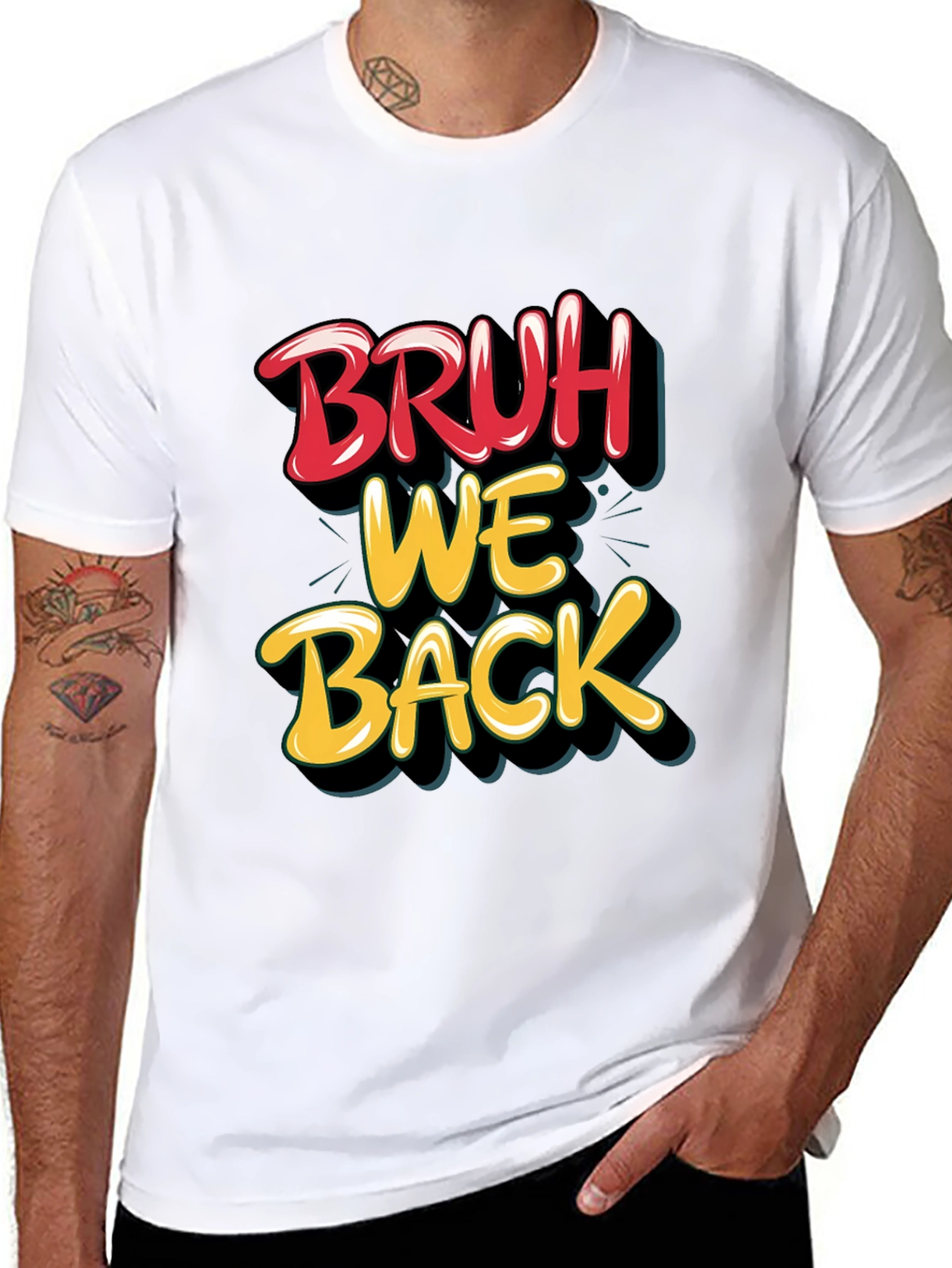 Black Bruh We Back Graphic T-Shirt view 8