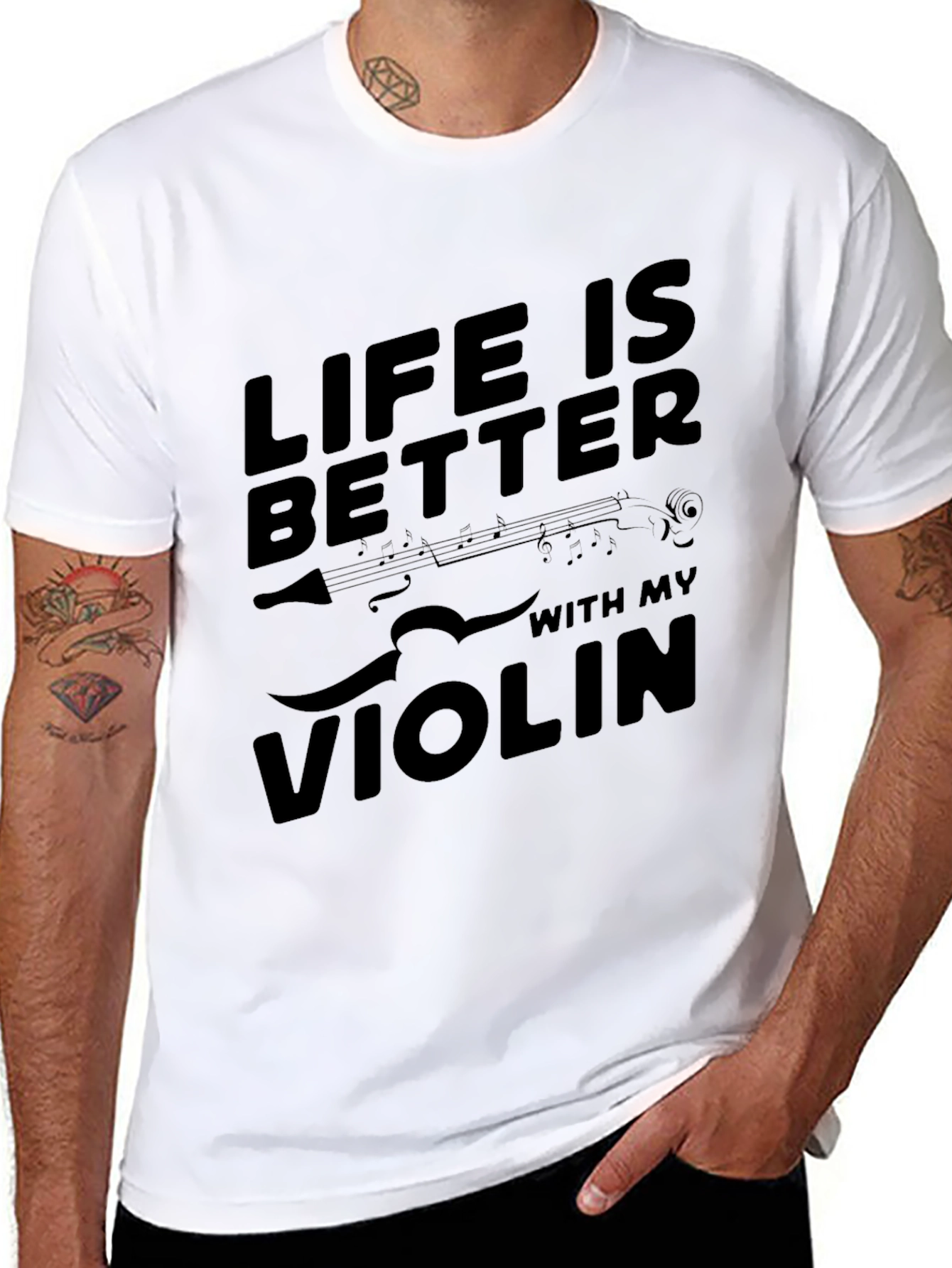 Black Life is Better with My Violin Black T-Shirt view 8