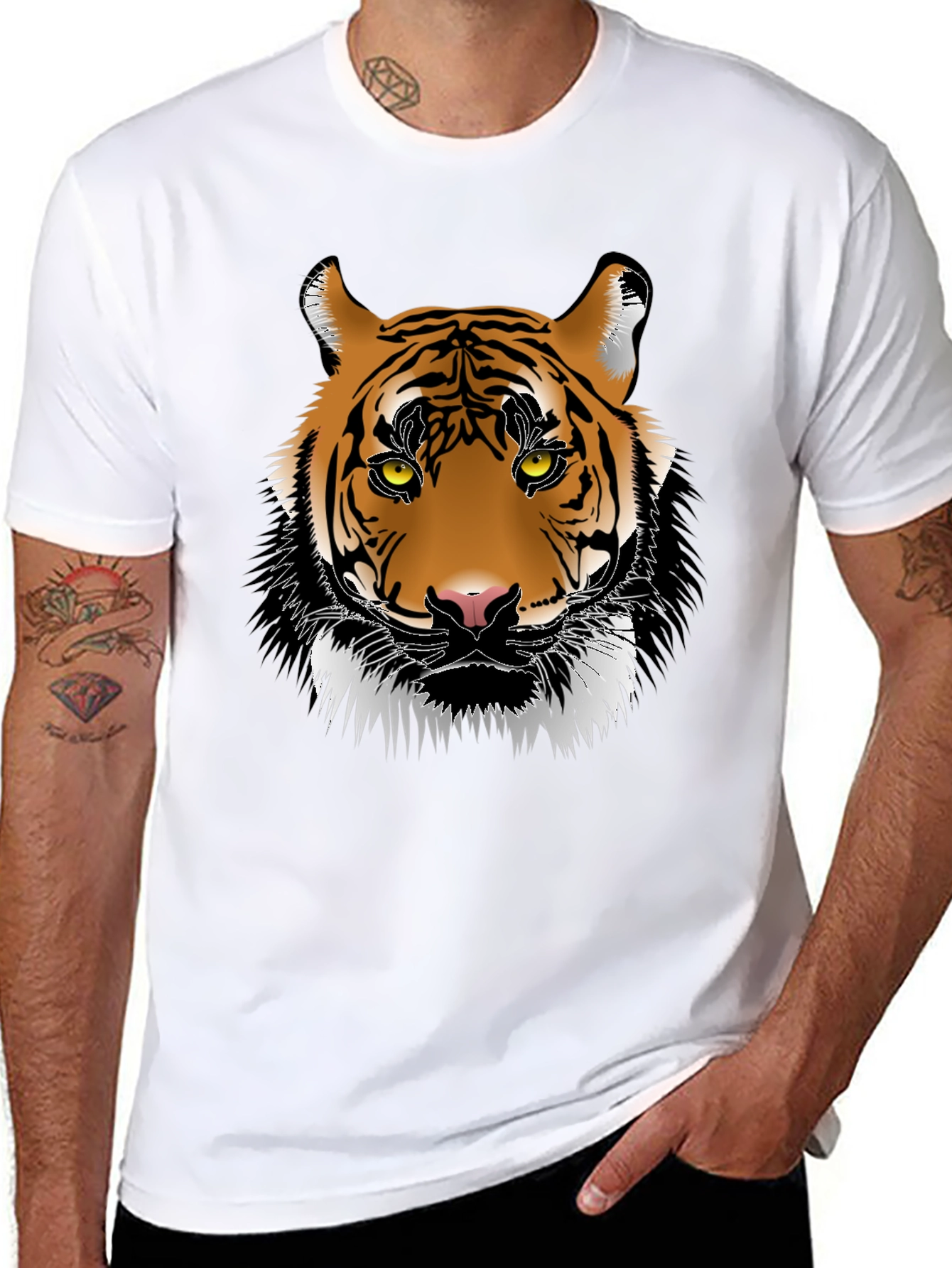 Black Tiger Graphic Black T-Shirt view 8