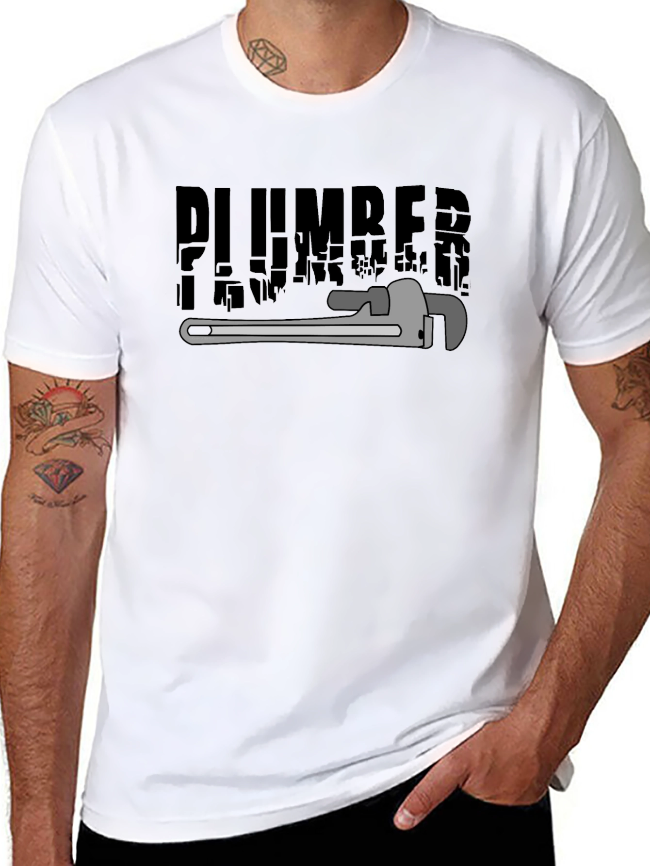 Black Plumber Graphic T-Shirt - Black view 8