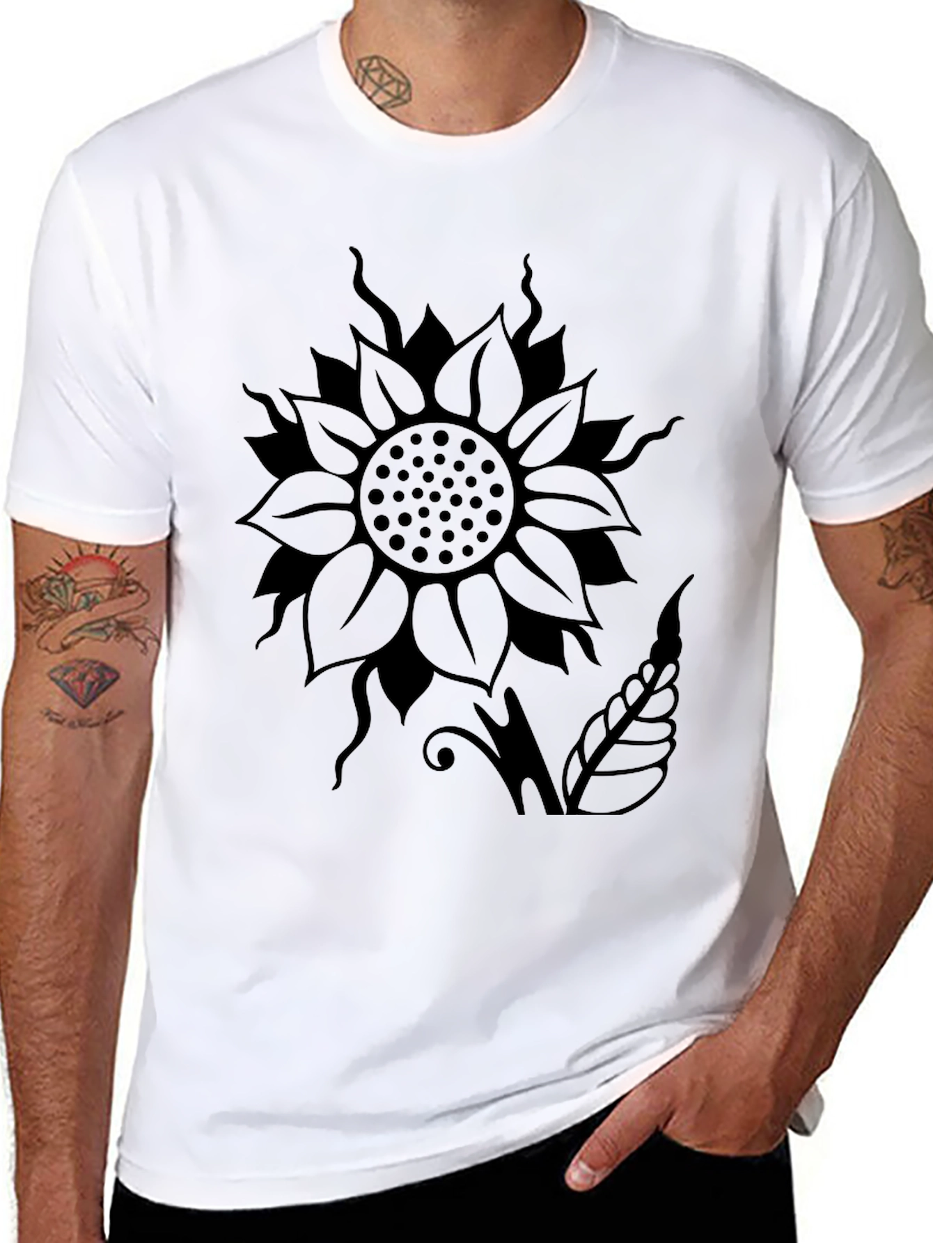 Black Sunflower Graphic Black T-Shirt | Stylish Comfort view 8