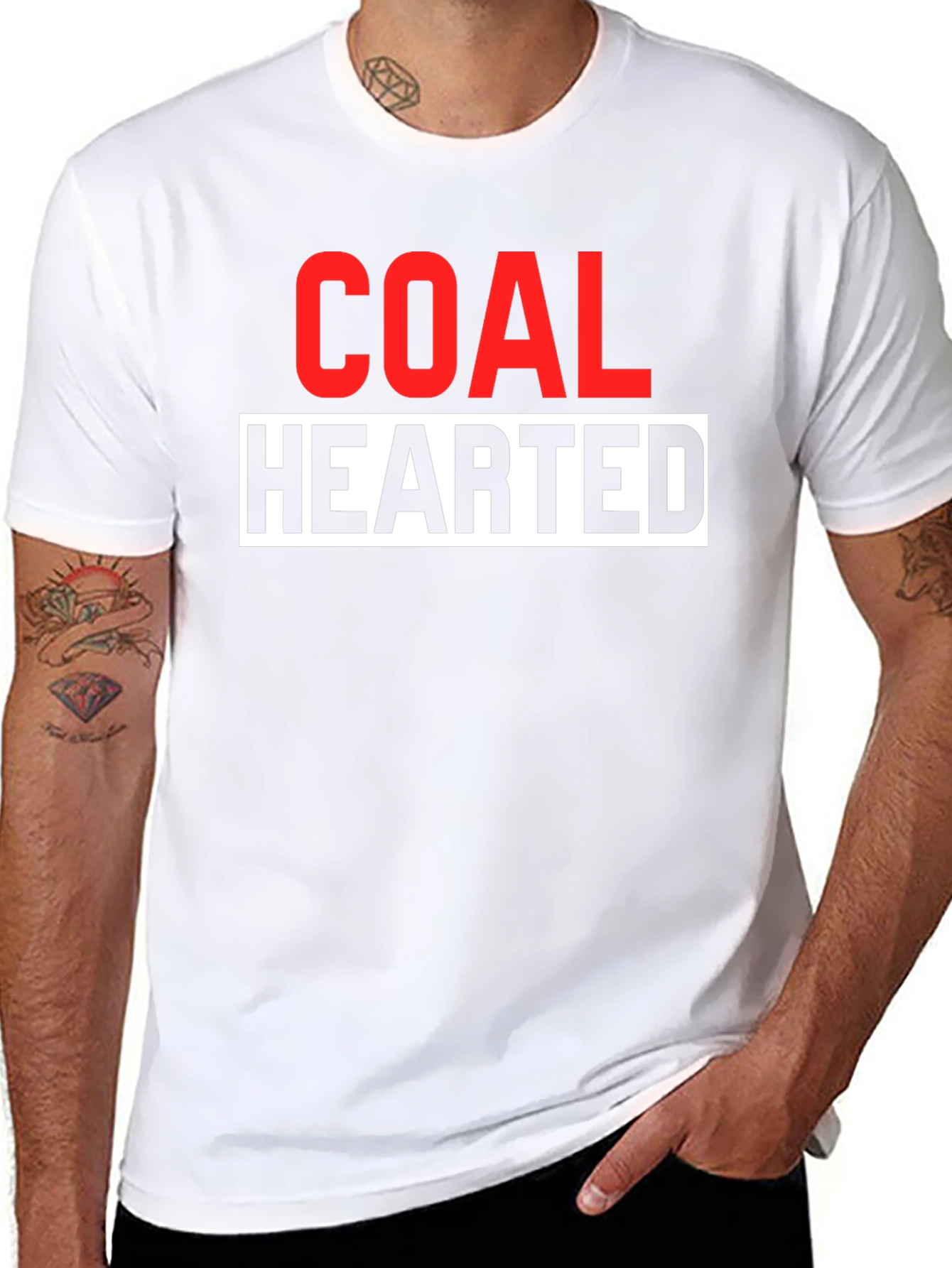 Black Coal Hearted Graphic Tee - Bold Statement T-Shirt view 8