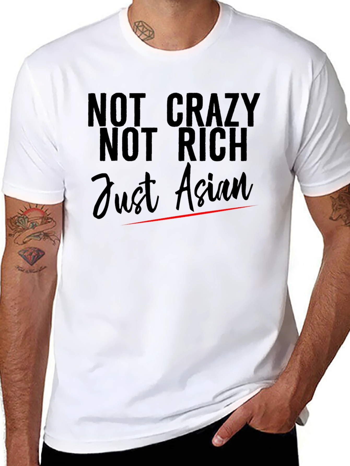 Black Not Crazy Not Rich Just Asian T-Shirt view 8