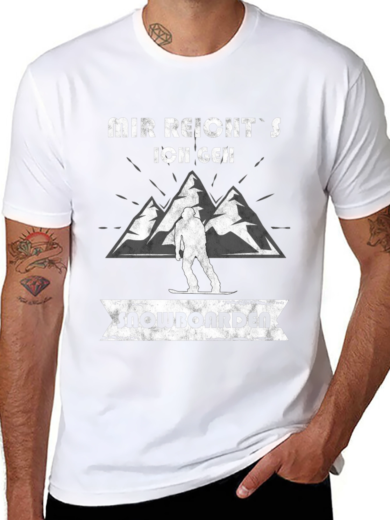 Black Mir Reicht's Snowboard T-Shirt view 8