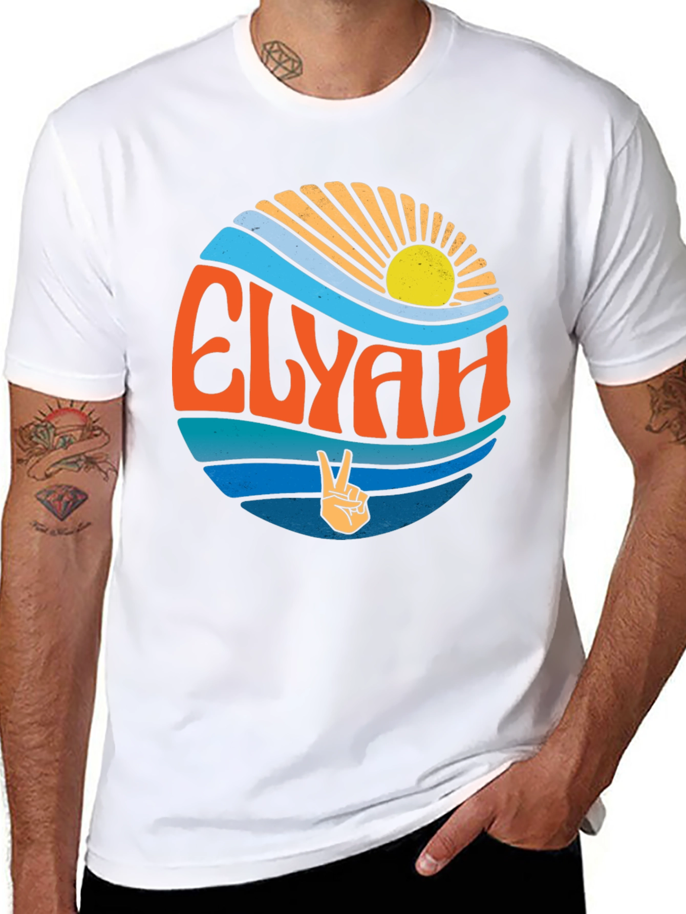 Black Retro "Elyah" Graphic T-Shirt - Vintage Style Tee view 8