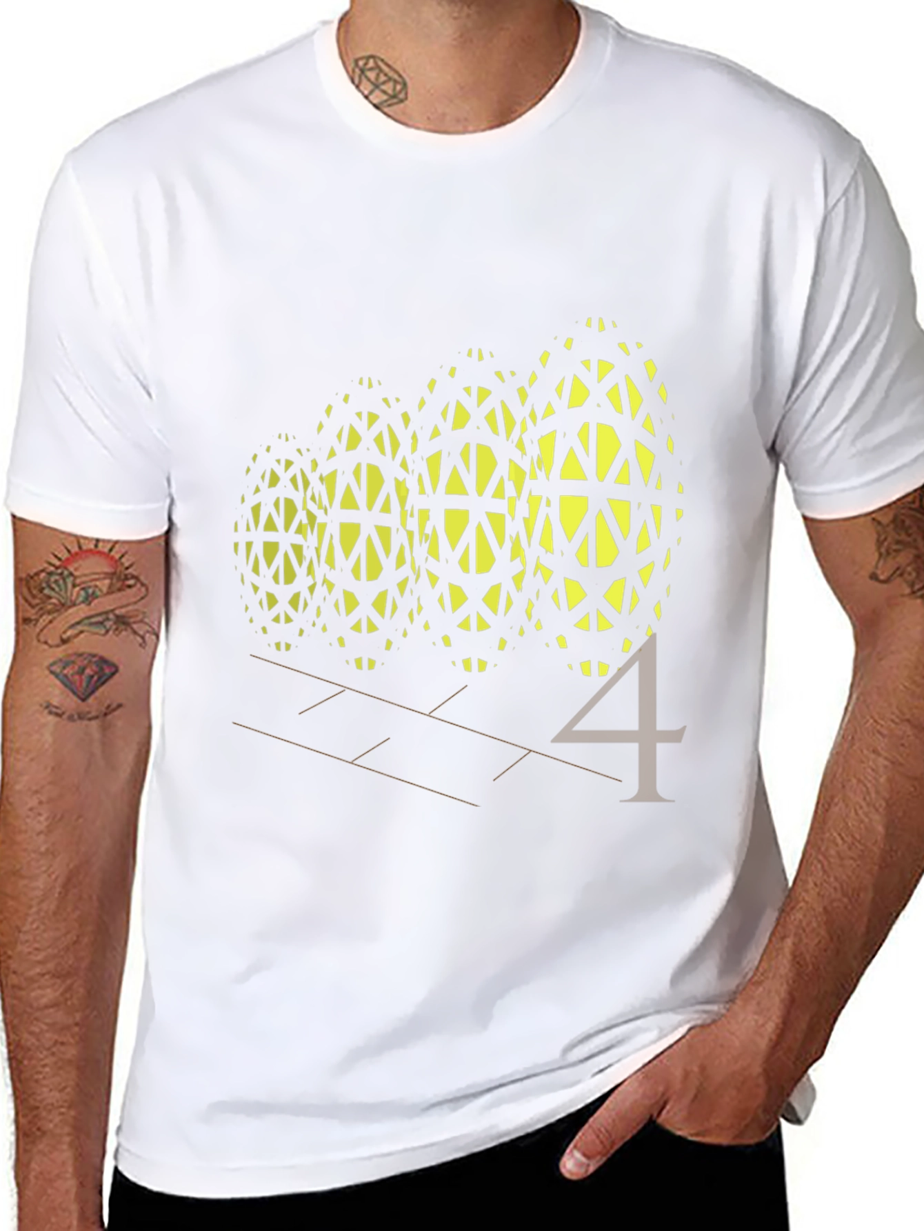 Black Abstract Geometric Pattern Tee view 8