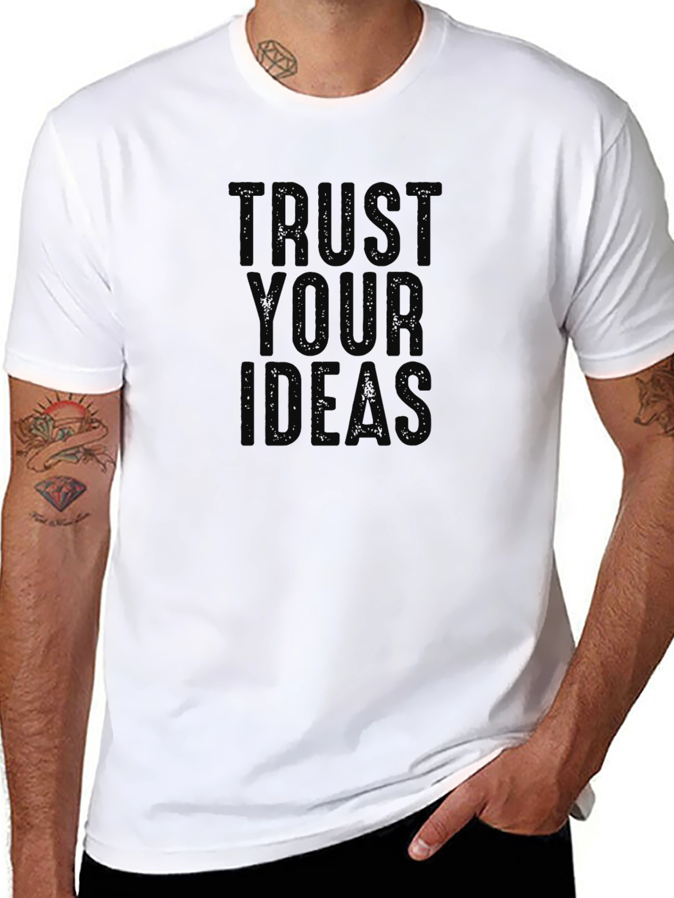 Black Trust Your Ideas Black Graphic Tee view 8