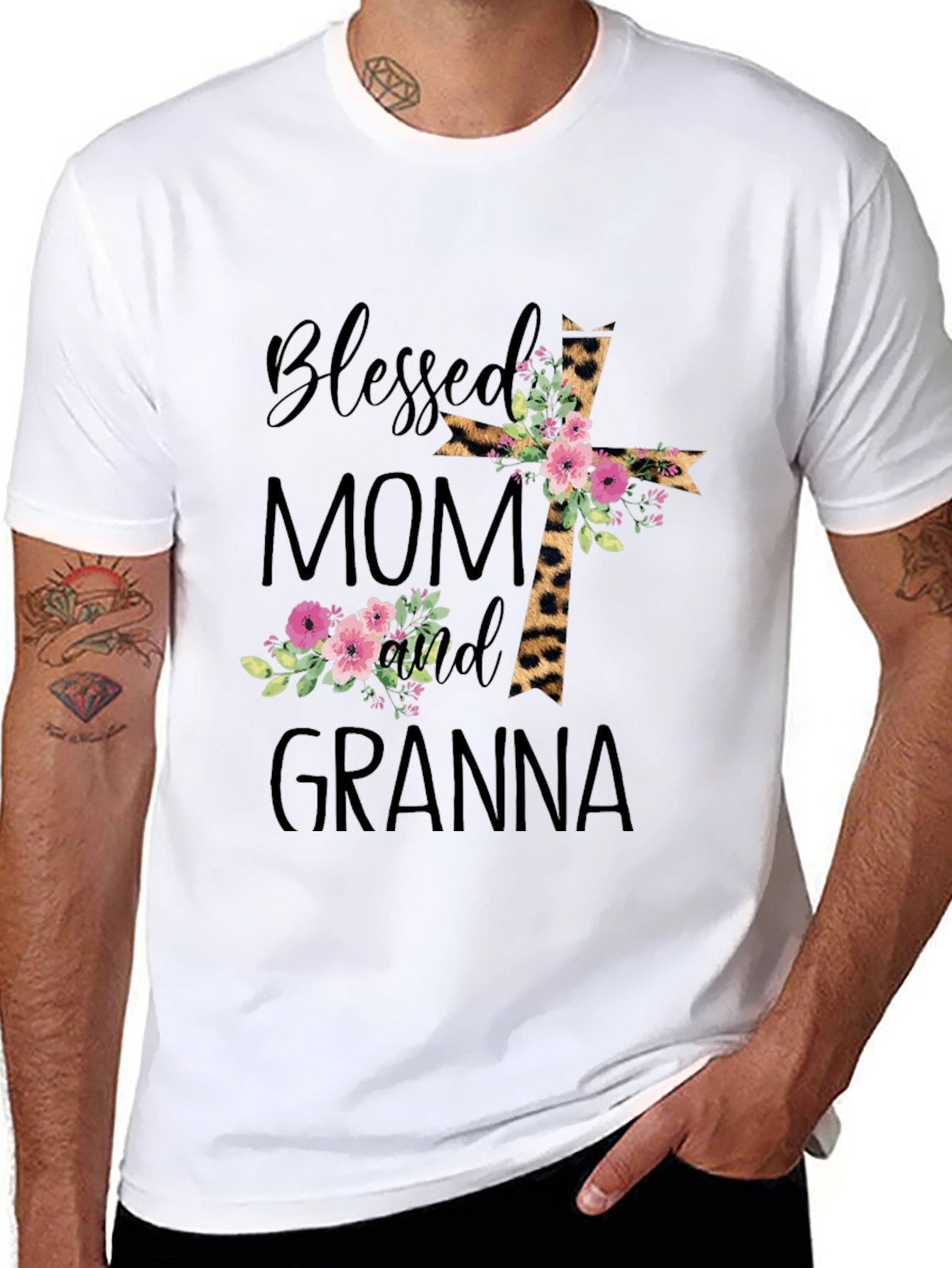 Blessed Mom and Granna Graphic T-Shirt - 8