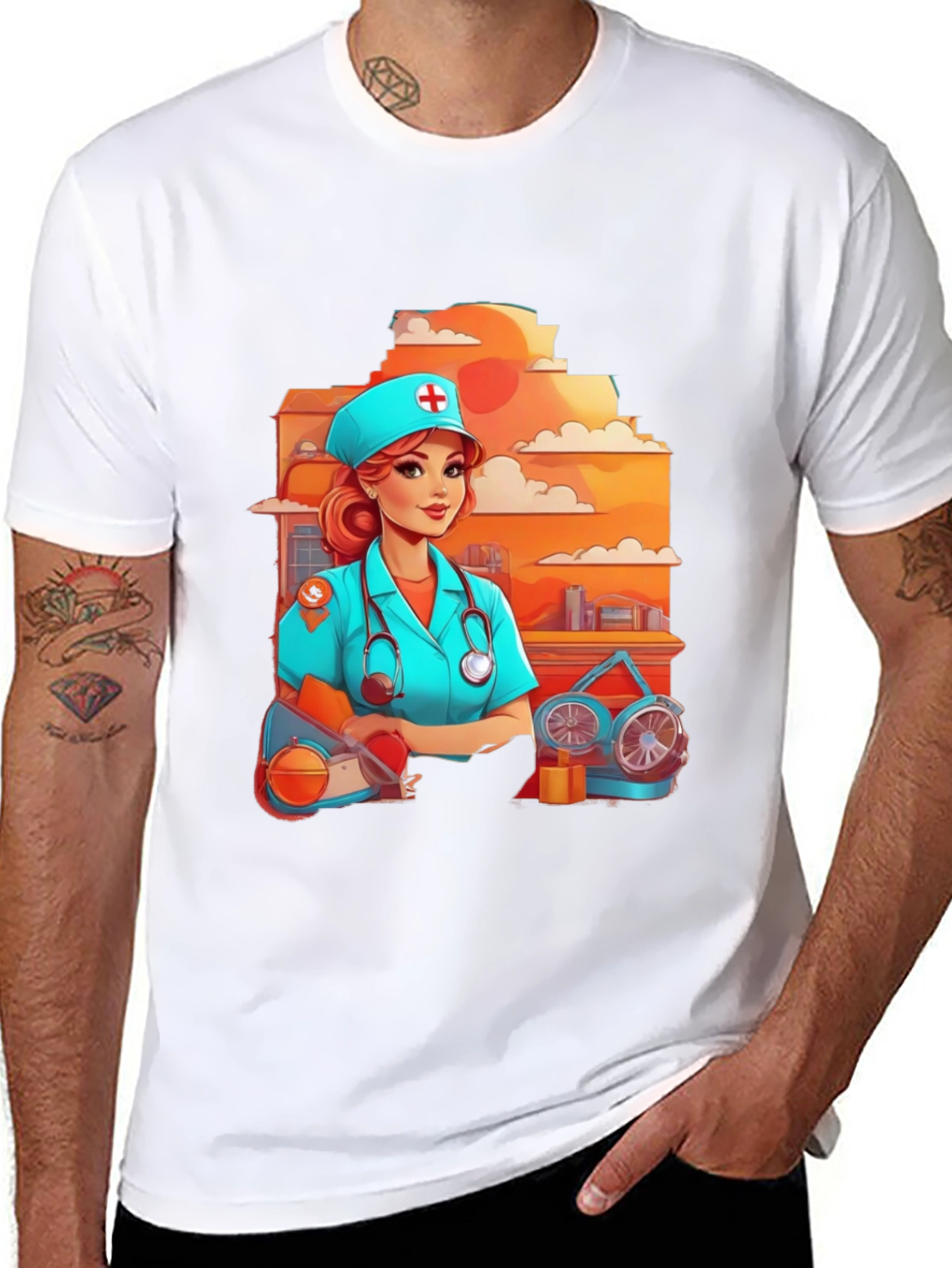 Black Nurse Graphic T-Shirt - Unisex Style view 8