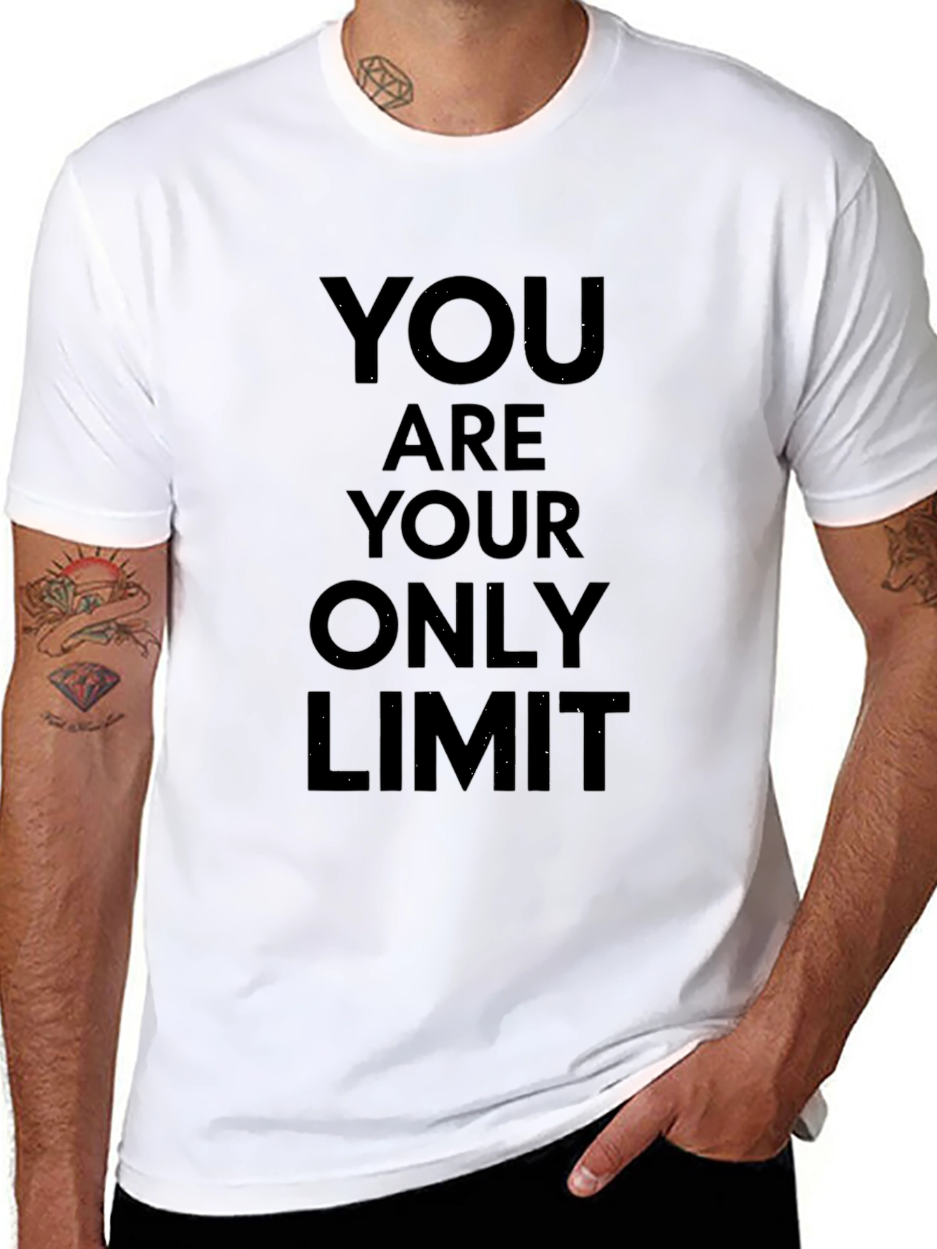 Black Inspirational Black T-Shirt - You Are Your Only Limit view 8