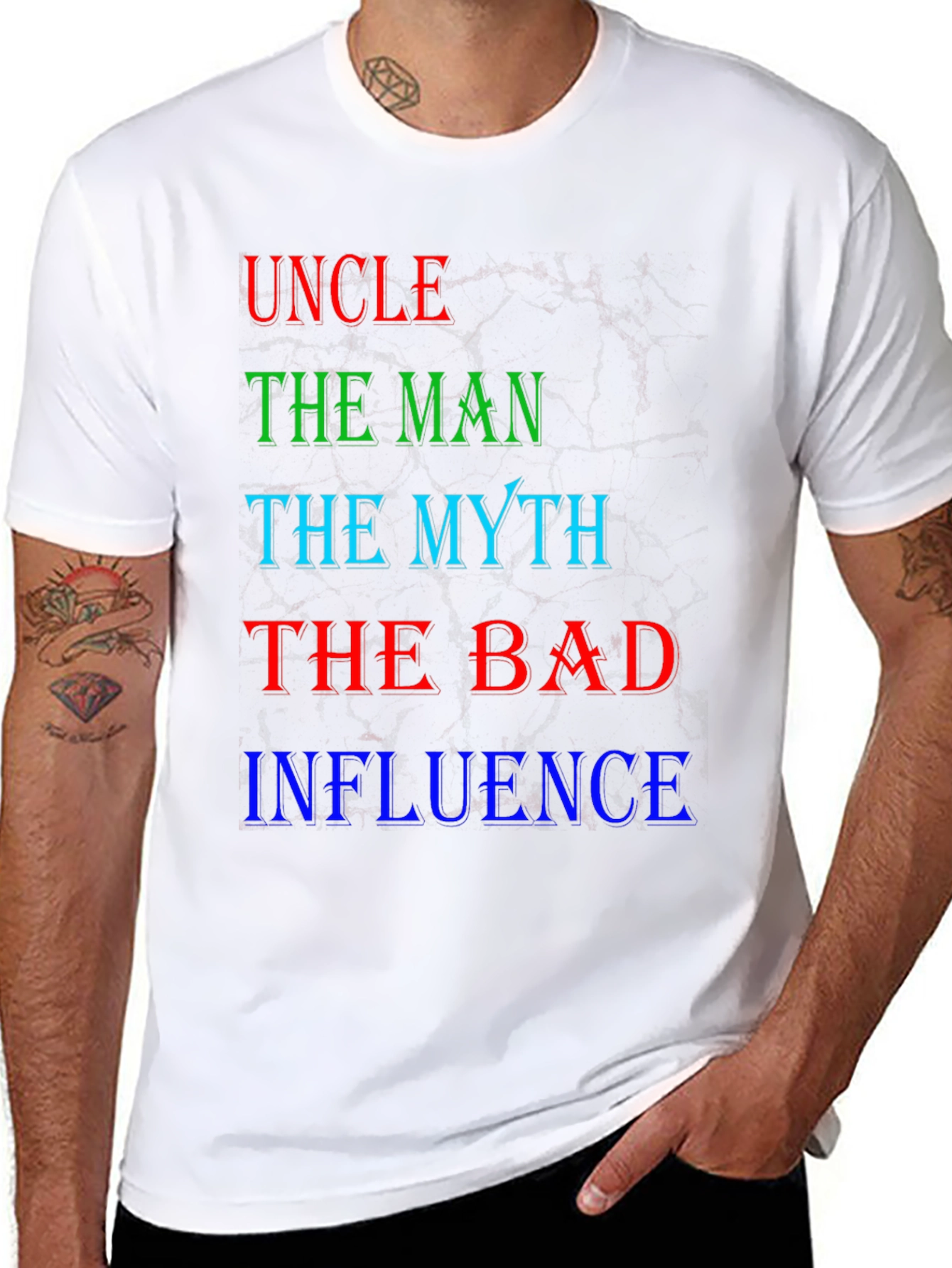 Black Uncle The Man Myth Bad Influence T-Shirt view 8