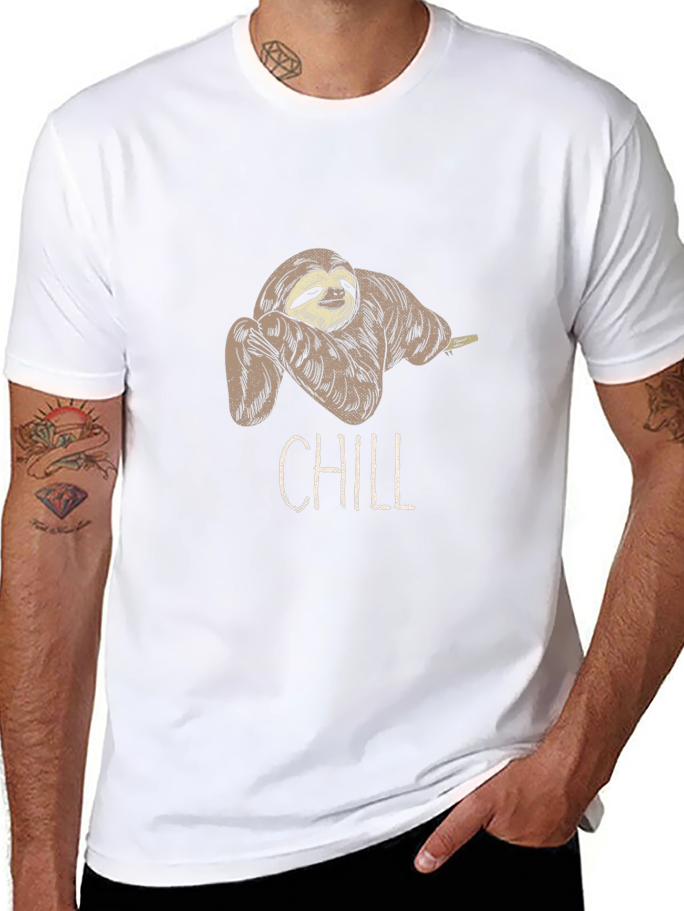 Chill Sloth Graphic Tee - Relaxed Fit - 8